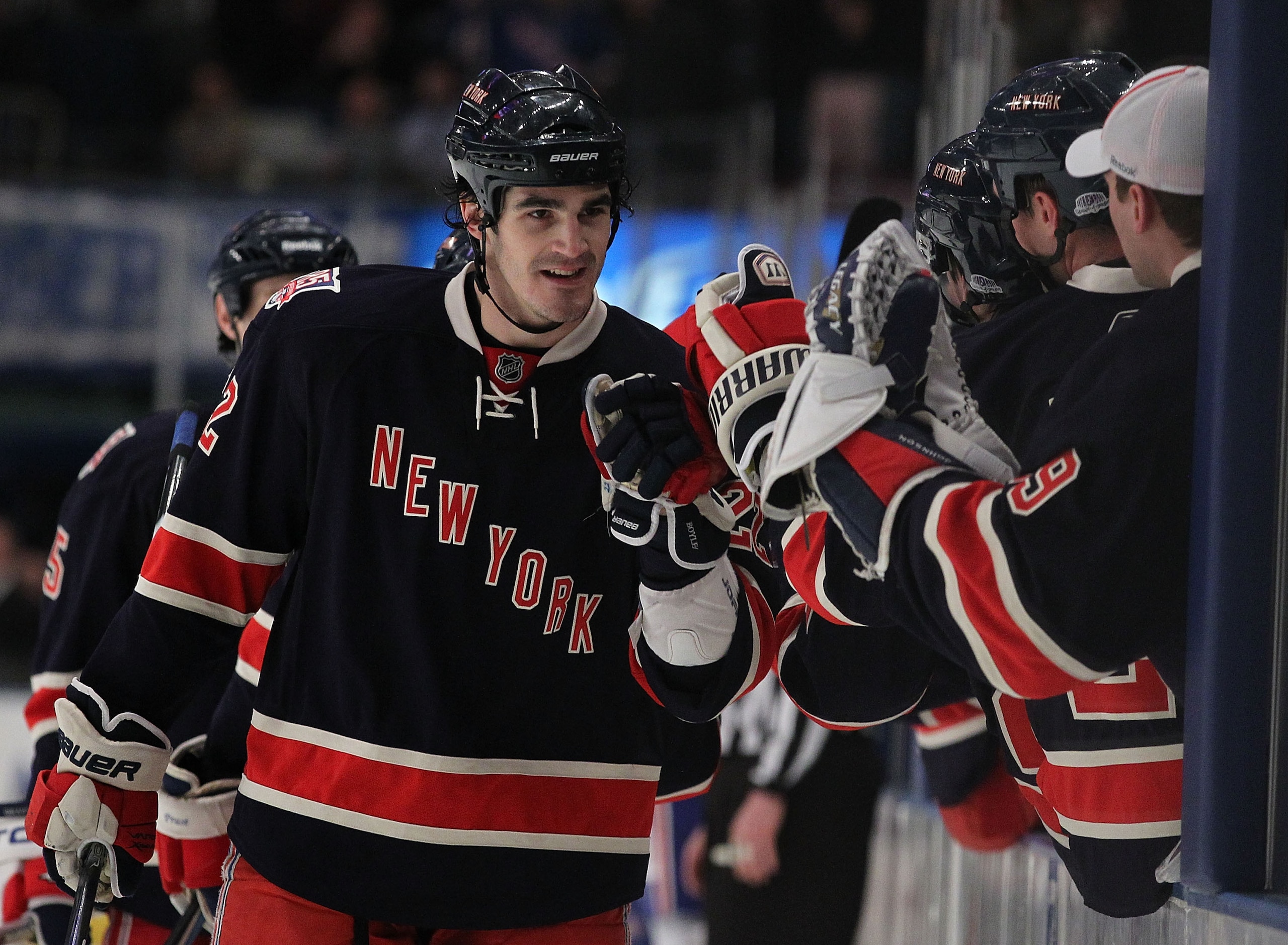 NEW YORK - MARCH 18: Brian Boyle #22 of the New York Rangers celebrates a goal against the Montreal Canadiens during their game on March 18, 2011 at Madison Square Garden in New York City, New York. (Photo by Al Bello/Getty Images) NEW YORK - MARCH 18: Brian Boyle #22 of the New York Rangers celebrates a goal against the Montreal Canadiens during their game on March 18, 2011 at Madison Square Garden in New York City, New York. (Photo by Al Bello/Getty Images)