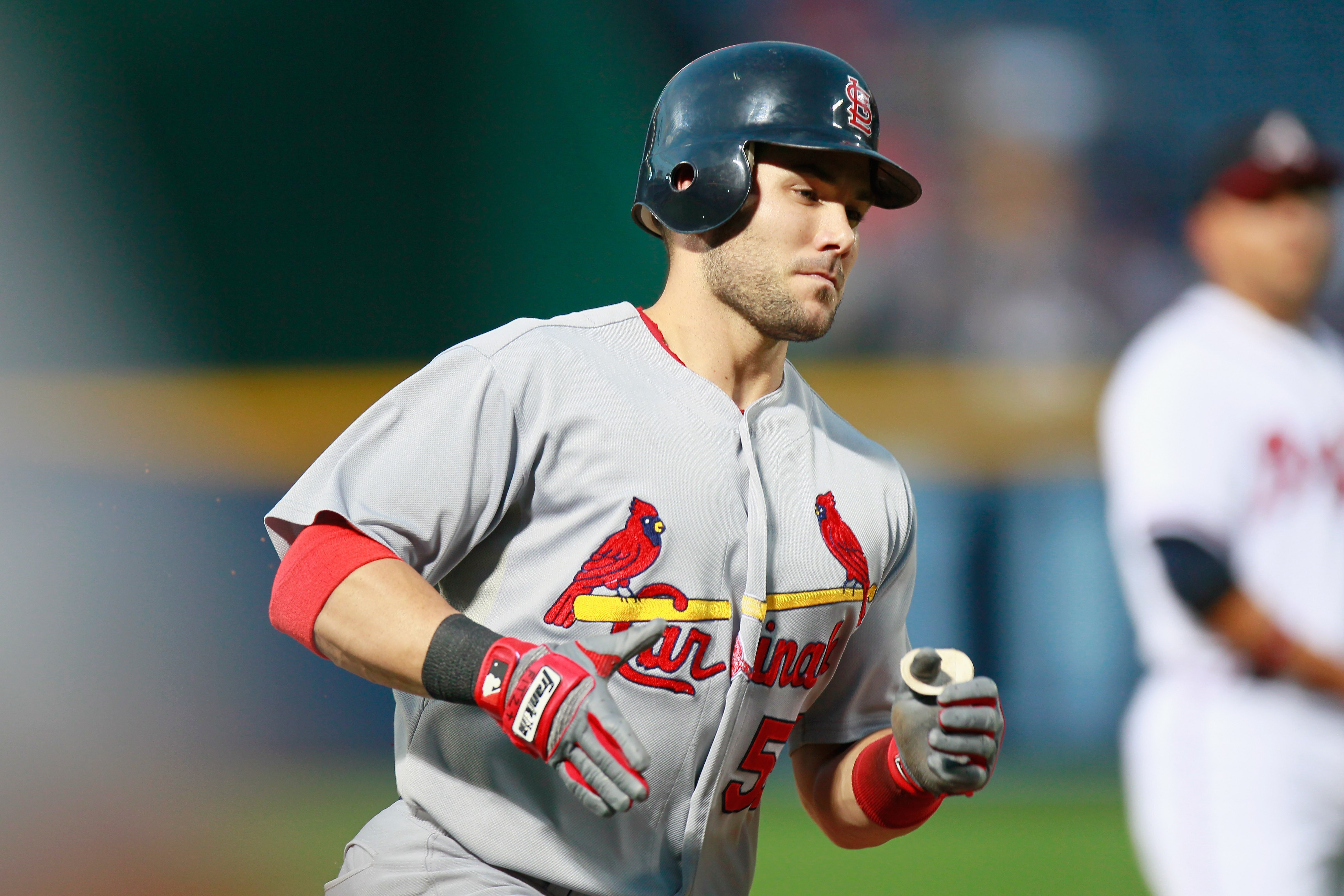ATLANTA - SEPTEMBER 09:  Skip Schumaker #55 of the St. Louis Cardinals against the Atlanta Braves at Turner Field on September 9, 2010 in Atlanta, Georgia.  (Photo by Kevin C. Cox/Getty Images)