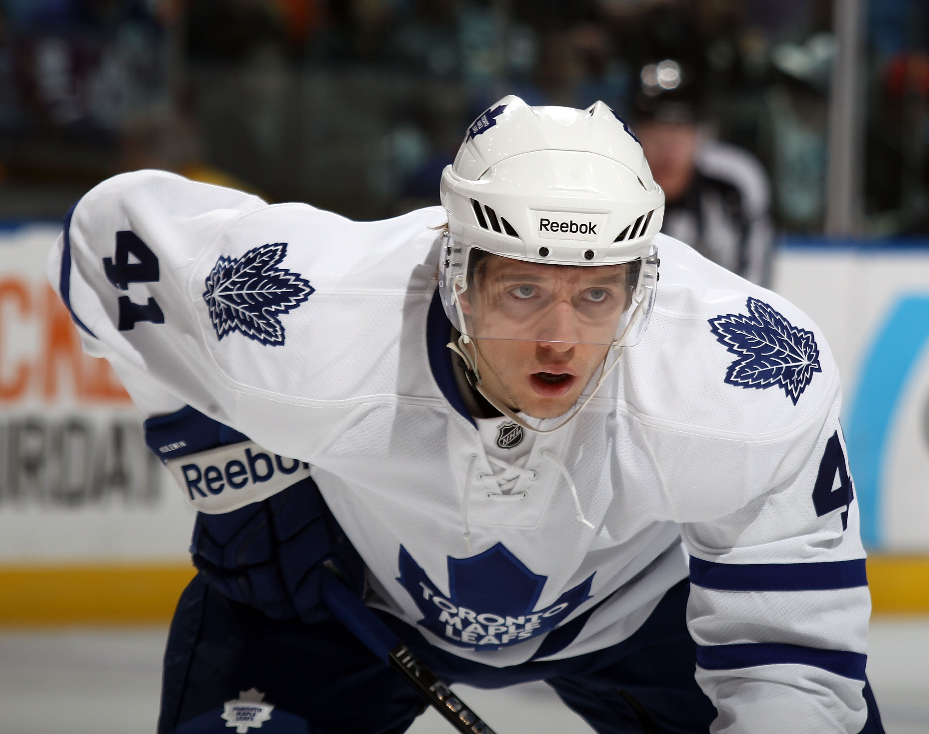 UNIONDALE, NY - MARCH 08: Nikolai Kulemin #41 of the Toronto Maple Leafs skates against the New York Islanders at the Nassau Coliseum on March 8, 2011 in Uniondale, New York. The Islanders defeated the Leafs 4-3 in overtime. (Photo by Bruce Bennett/Gett UNIONDALE, NY - MARCH 08: Nikolai Kulemin #41 of the Toronto Maple Leafs skates against the New York Islanders at the Nassau Coliseum on March 8, 2011 in Uniondale, New York. The Islanders defeated the Leafs 4-3 in overtime. (Photo by Bruce Bennett/Gett