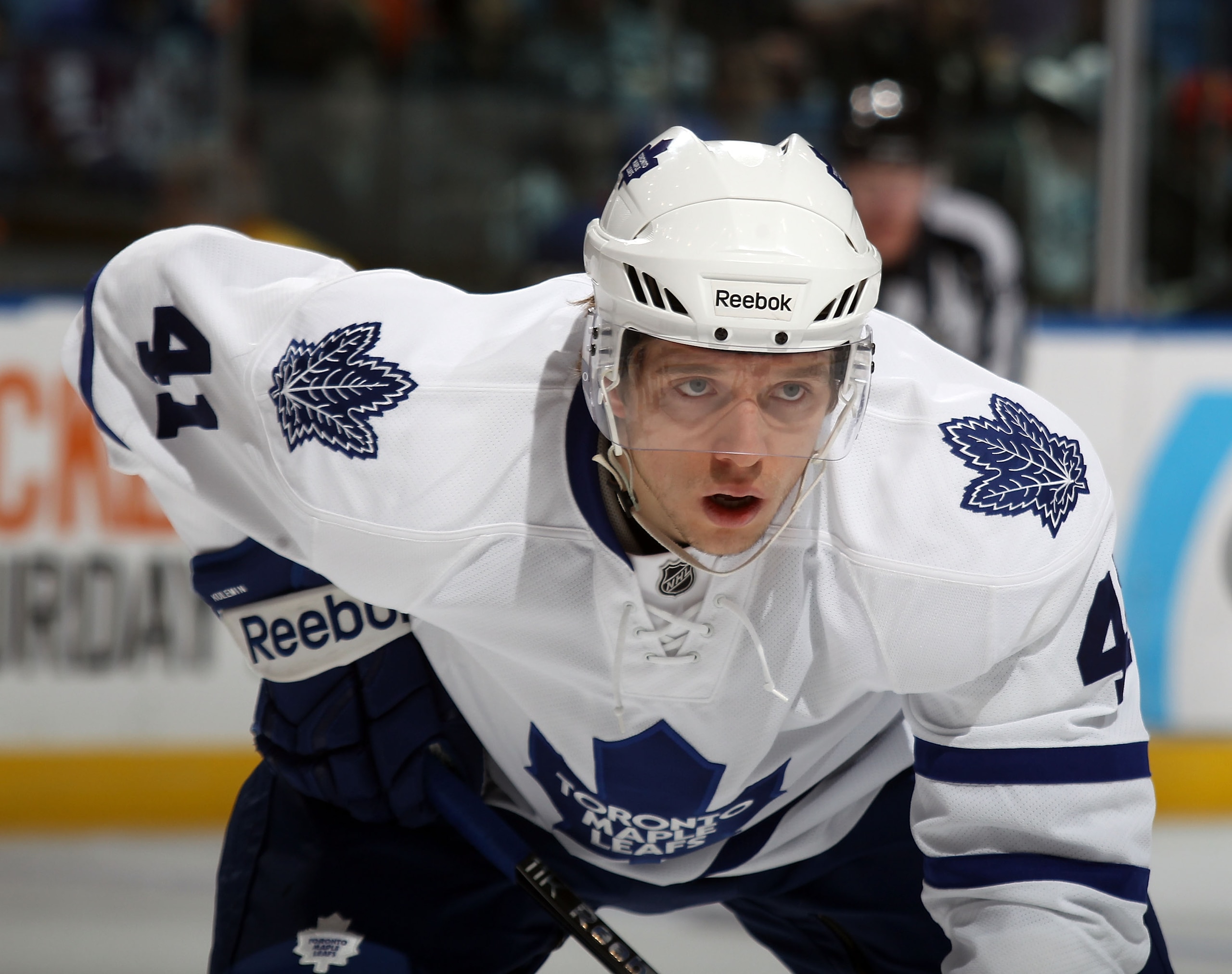 UNIONDALE, NY - MARCH 08: Nikolai Kulemin #41 of the Toronto Maple Leafs skates against the New York Islanders at the Nassau Coliseum on March 8, 2011 in Uniondale, New York. The Islanders defeated the Leafs 4-3 in overtime. (Photo by Bruce Bennett/Gett UNIONDALE, NY - MARCH 08: Nikolai Kulemin #41 of the Toronto Maple Leafs skates against the New York Islanders at the Nassau Coliseum on March 8, 2011 in Uniondale, New York. The Islanders defeated the Leafs 4-3 in overtime. (Photo by Bruce Bennett/Gett