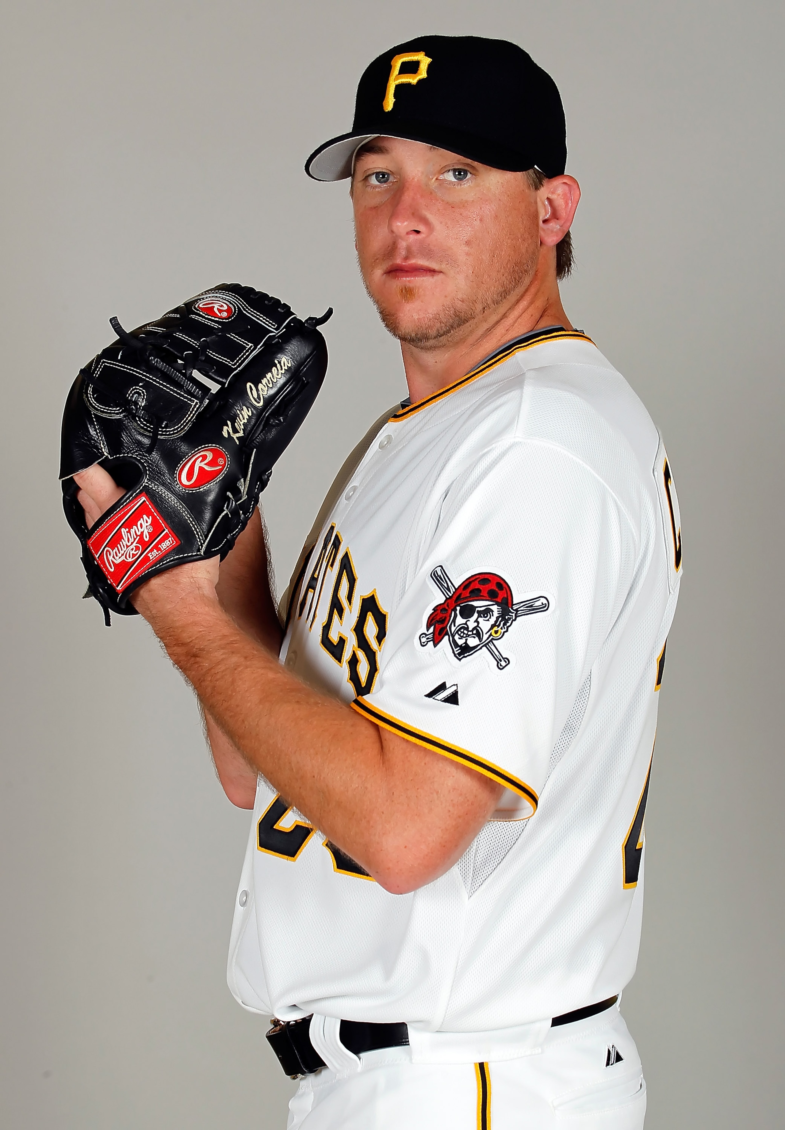 BRADENTON, FL - FEBRUARY 20:  Pitcher Kevin Correia #29 of the Pittsburgh Pirates poses for a photo during photo day at Pirate City on February 20, 2011 in Bradenton, Florida.  (Photo by J. Meric/Getty Images)