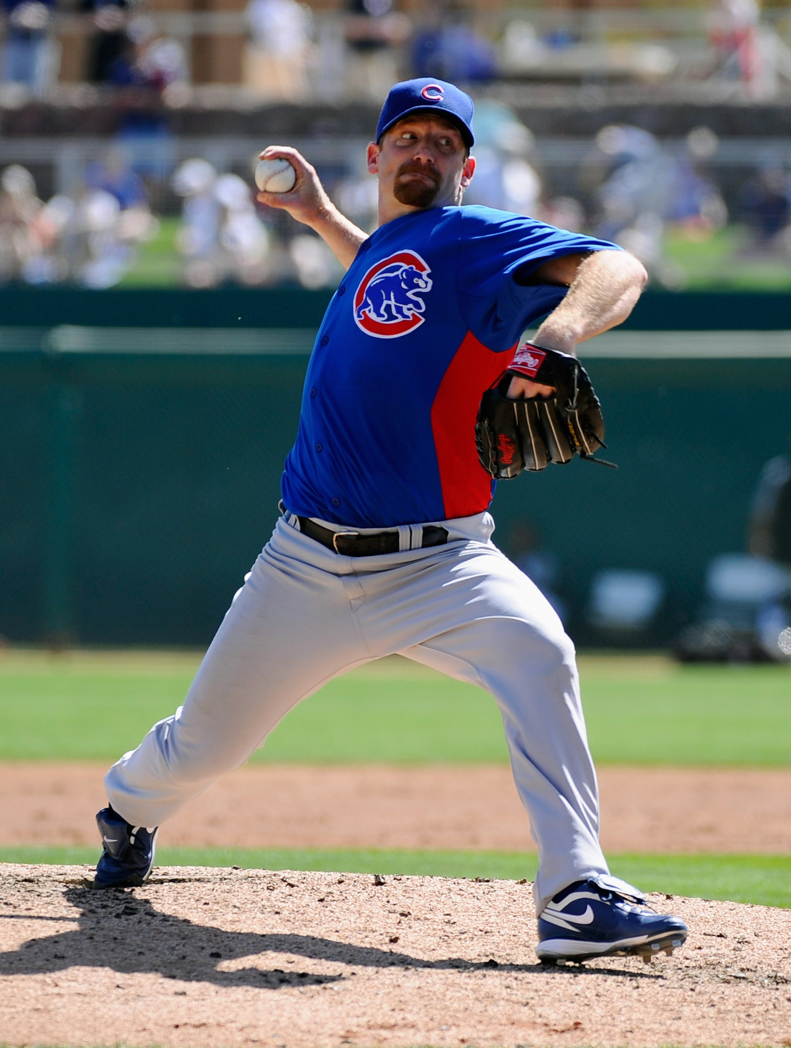 GLENDALE, AZ - MARCH 11:  Ryan Dempster #46 pitcher of the Chicago Cubs throws a pitch against the Chicago White Sox during the spring training baseball gameat Camelback Ranch on March 11, 2011 in Glendale, Arizona.  (Photo by Kevork Djansezian/Getty Imag