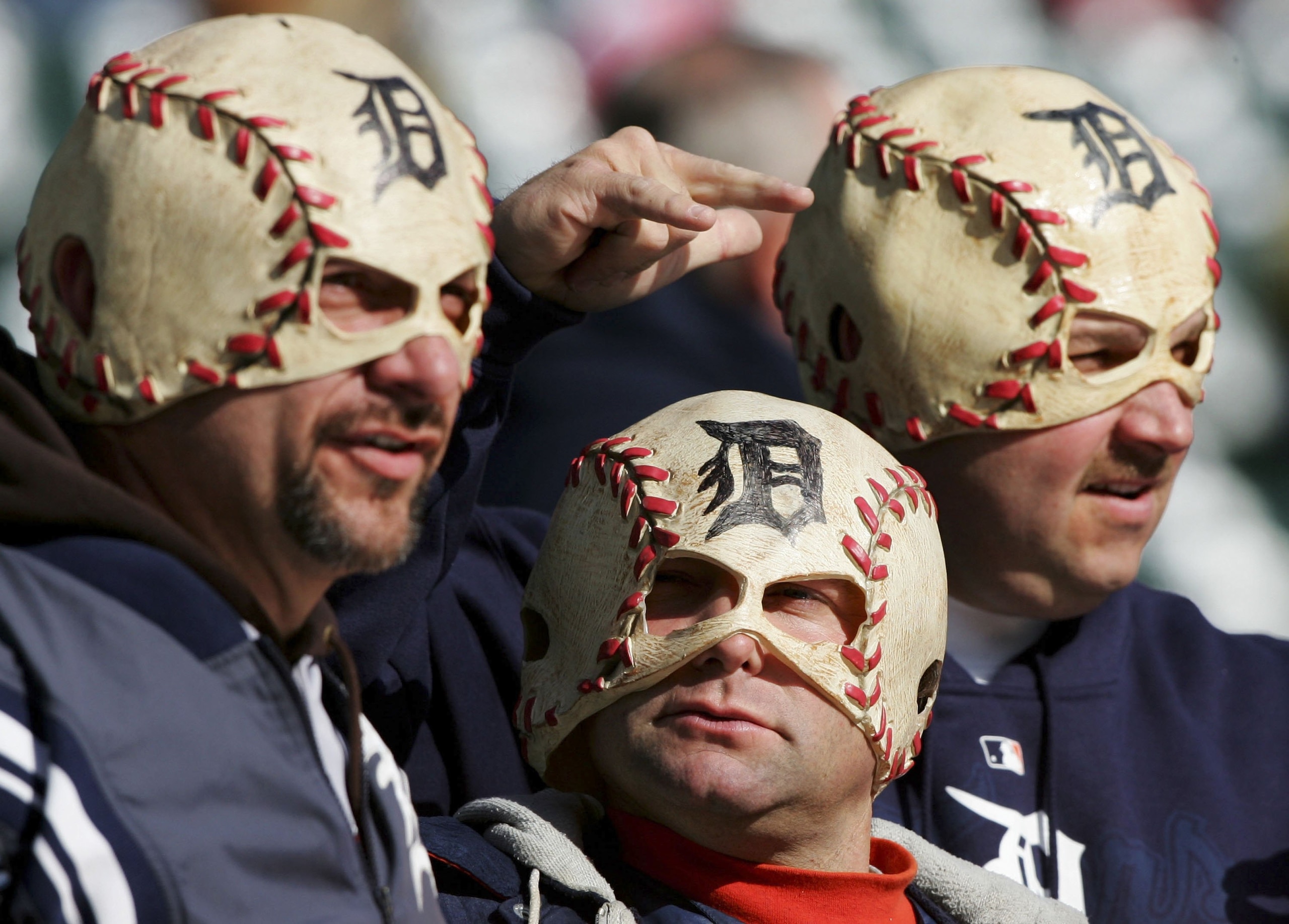DETROIT - OCTOBER 14: Fans watch batting practice before the Oakland Athletics take on the Detroit Tigers before Game Four of the American League Championship Series on October 14, 2006 at Comerica Park in Detroit, Michigan.  (Photo by Jed Jacobsohn/Getty