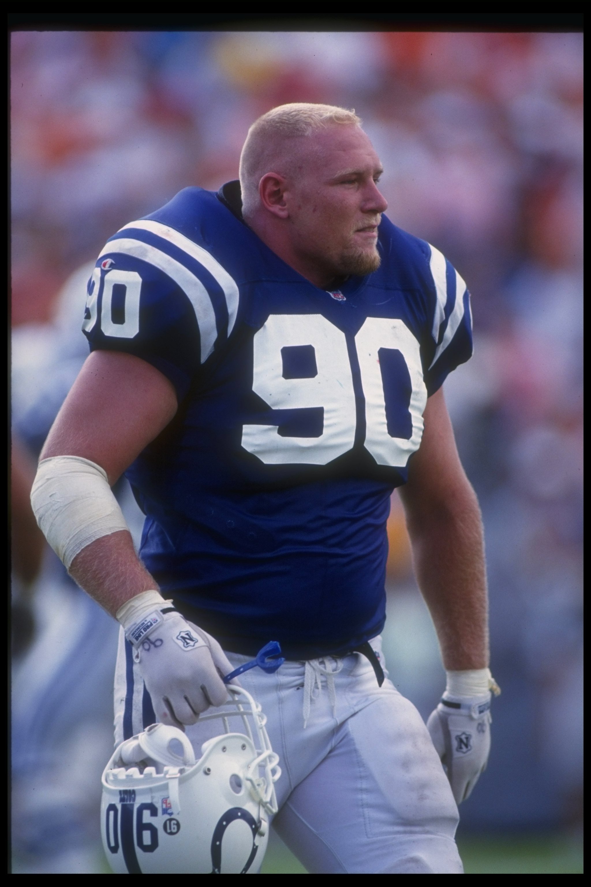 4 Oct 1992:  Defensive lineman Steve Emtman of the Indianapolis Colts looks on during a game against the Tampa Bay Buccaneers at Tampa Stadium in Tampa, Florida.  The Colts won the game, 24-14. Mandatory Credit: Scott Halleran  /Allsport