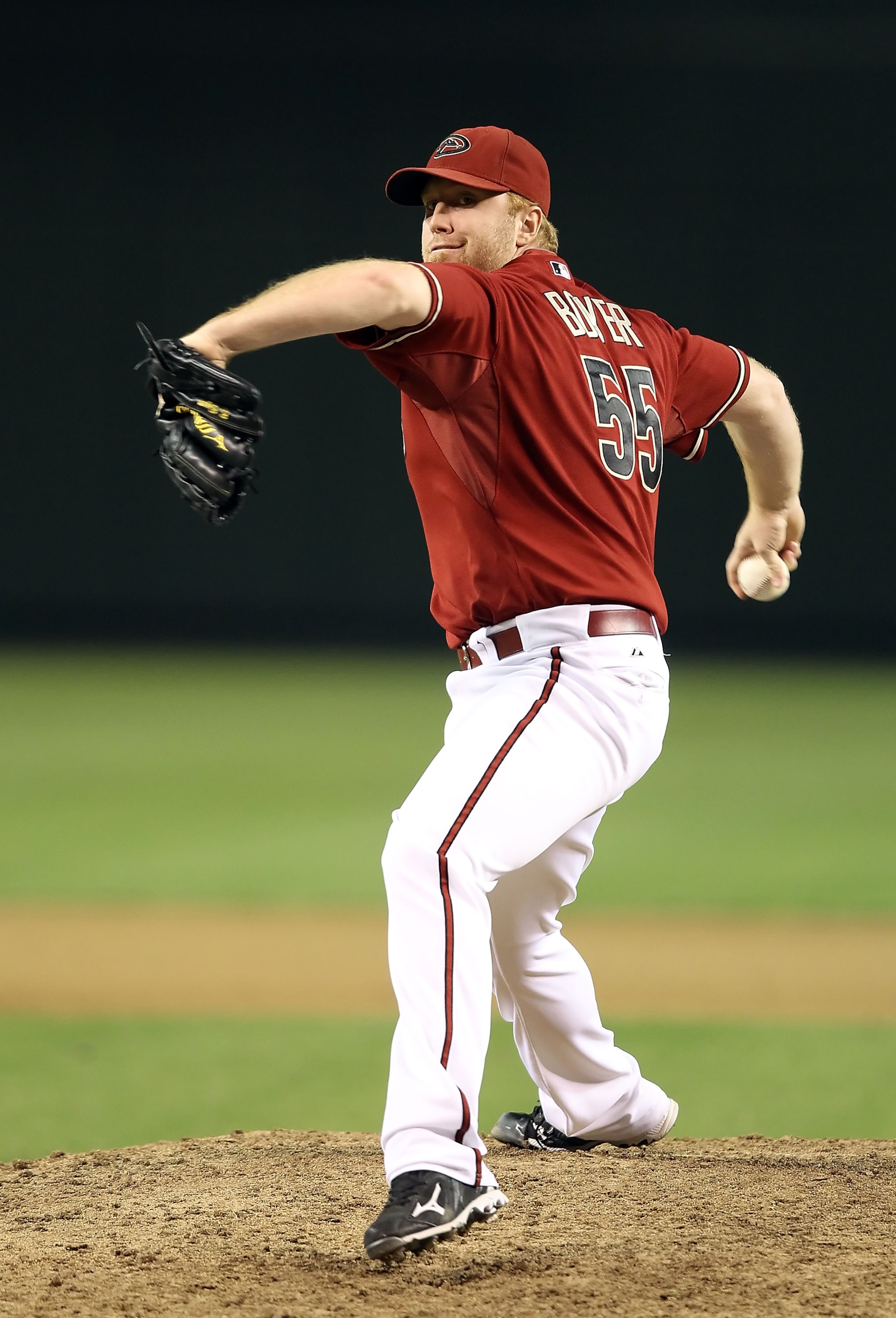 PHOENIX - AUGUST 04: Relief pitcher Blaine Boyer #55 of the Arizona Diamondbacks pitches against the Washington Nationals during the Major League Baseball game at Chase Field on August 4, 2010 in Phoenix, Arizona. (Photo by Christian Petersen/Getty Ima PHOENIX - AUGUST 04: Relief pitcher Blaine Boyer #55 of the Arizona Diamondbacks pitches against the Washington Nationals during the Major League Baseball game at Chase Field on August 4, 2010 in Phoenix, Arizona. (Photo by Christian Petersen/Getty Ima