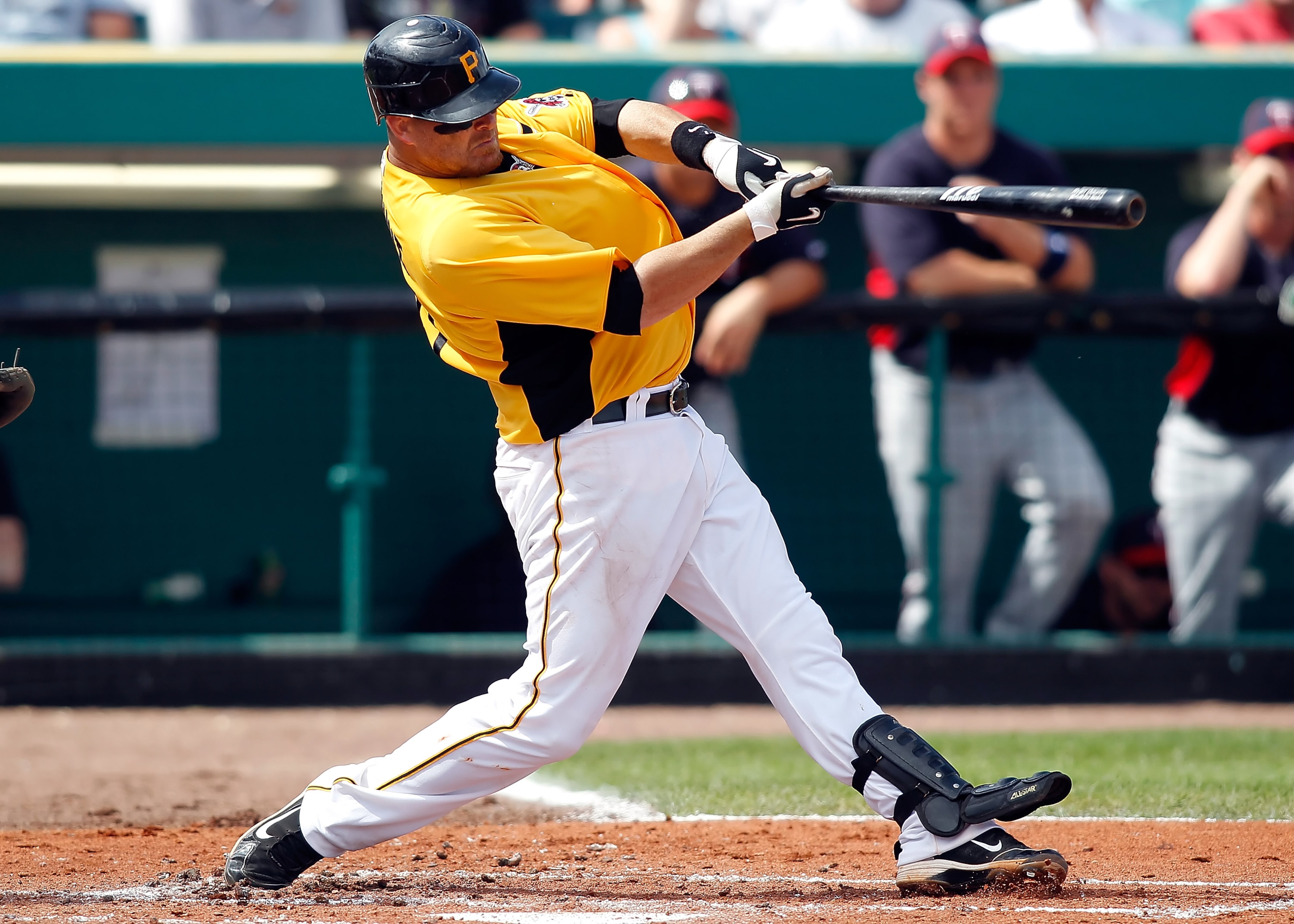 BRADENTON, FL - MARCH 02: Catcher Ryan Doumit #41 of the Pittsburgh Pirates fouls off a pitch against the Minnesota Twins during a Grapefruit League Spring Training Game at McKechnie Field on March 2, 2011 in Bradenton, Florida. (Photo by J. Meric/Getty BRADENTON, FL - MARCH 02: Catcher Ryan Doumit #41 of the Pittsburgh Pirates fouls off a pitch against the Minnesota Twins during a Grapefruit League Spring Training Game at McKechnie Field on March 2, 2011 in Bradenton, Florida. (Photo by J. Meric/Getty