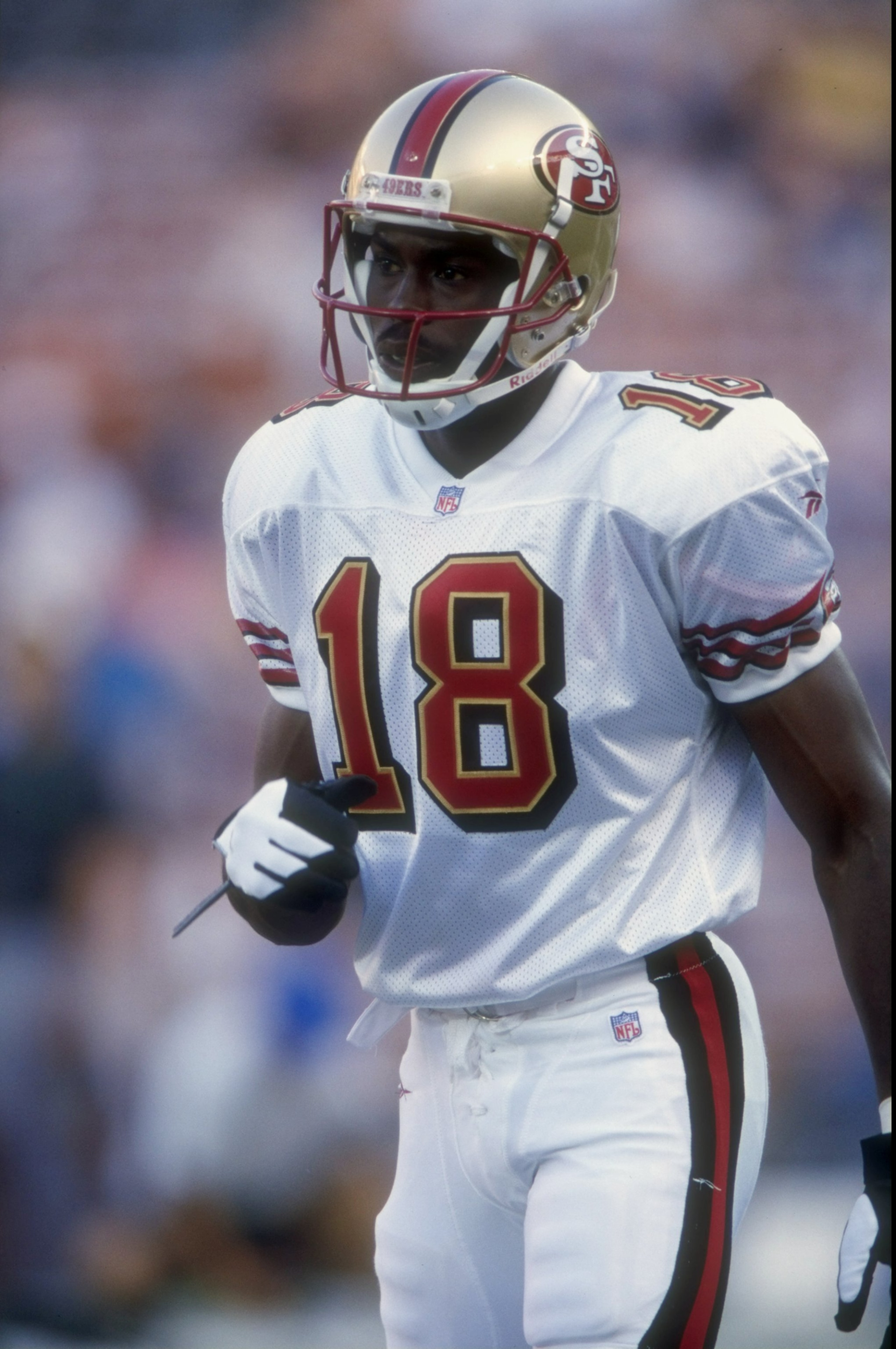 8 Aug 1998: Ryan Thelwell #18 of the San Francisco 49ers looks on during a pre-season game against the San Diego Chargers at the Qualcomm Stadium in San Diego, California. The Chargers defeated the 49ers 27-21.