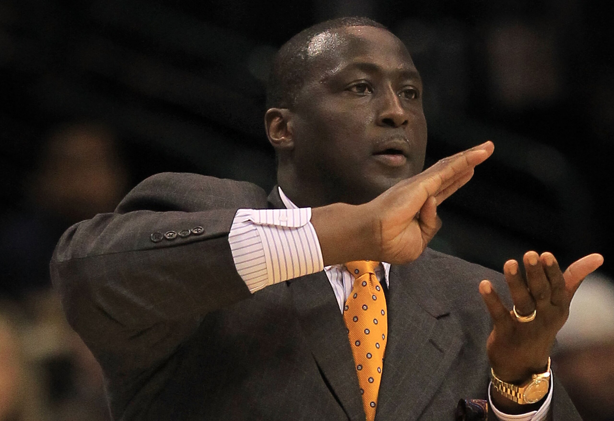 DALLAS, TX - FEBRUARY 23:  Head coach Tyrone Corbin of the Utah Jazz during play against the Dallas Mavericks at American Airlines Center on February 23, 2011 in Dallas, Texas.  NOTE TO USER: User expressly acknowledges and agrees that, by downloading and