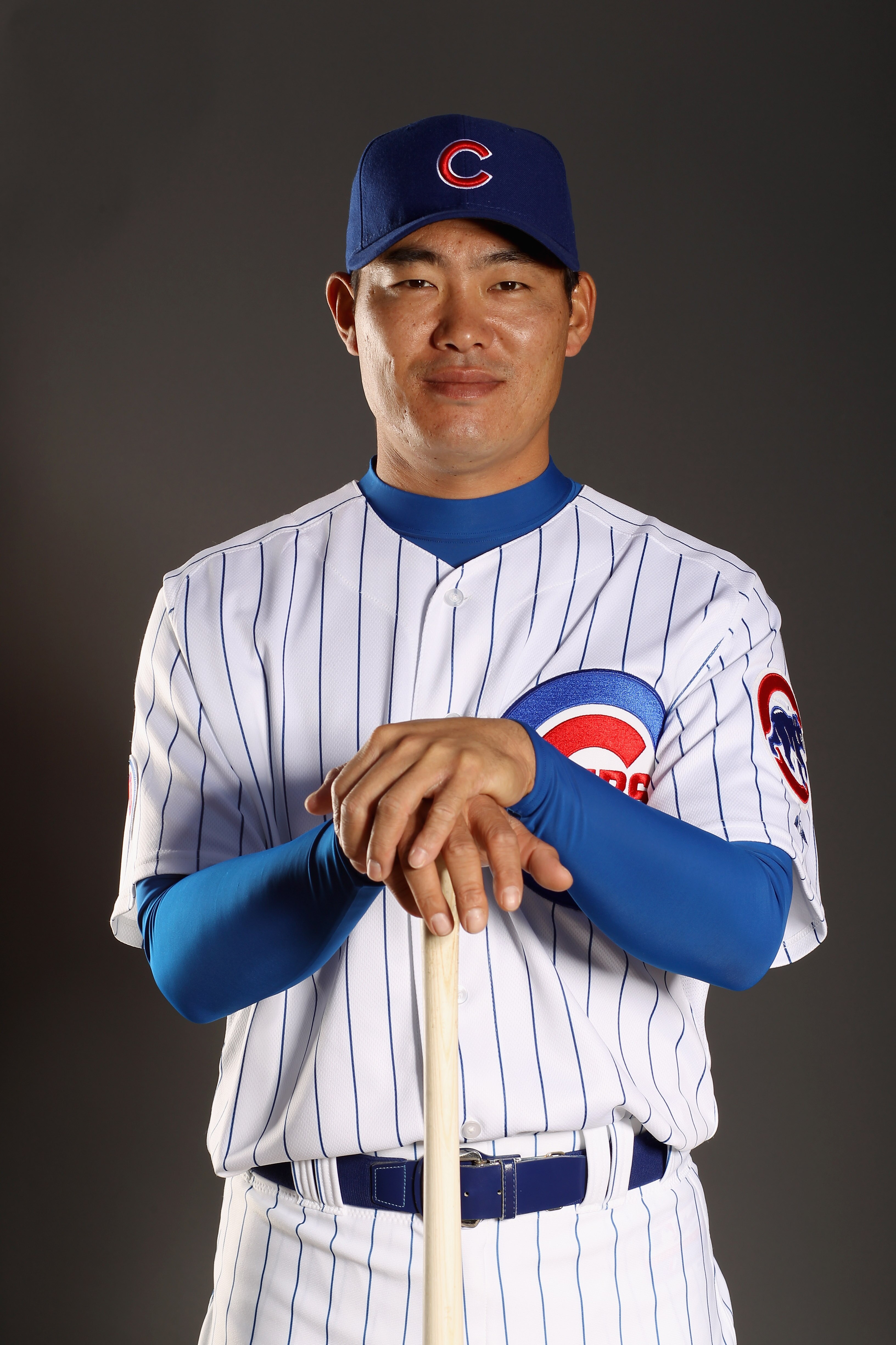 MESA, AZ - FEBRUARY 22:  Kosuke Fukodome #1 of the Chicago Cubs poses for a portrait during media photo day at Finch Park on February 22, 2011 in Mesa, Arizona.  (Photo by Ezra Shaw/Getty Images)
