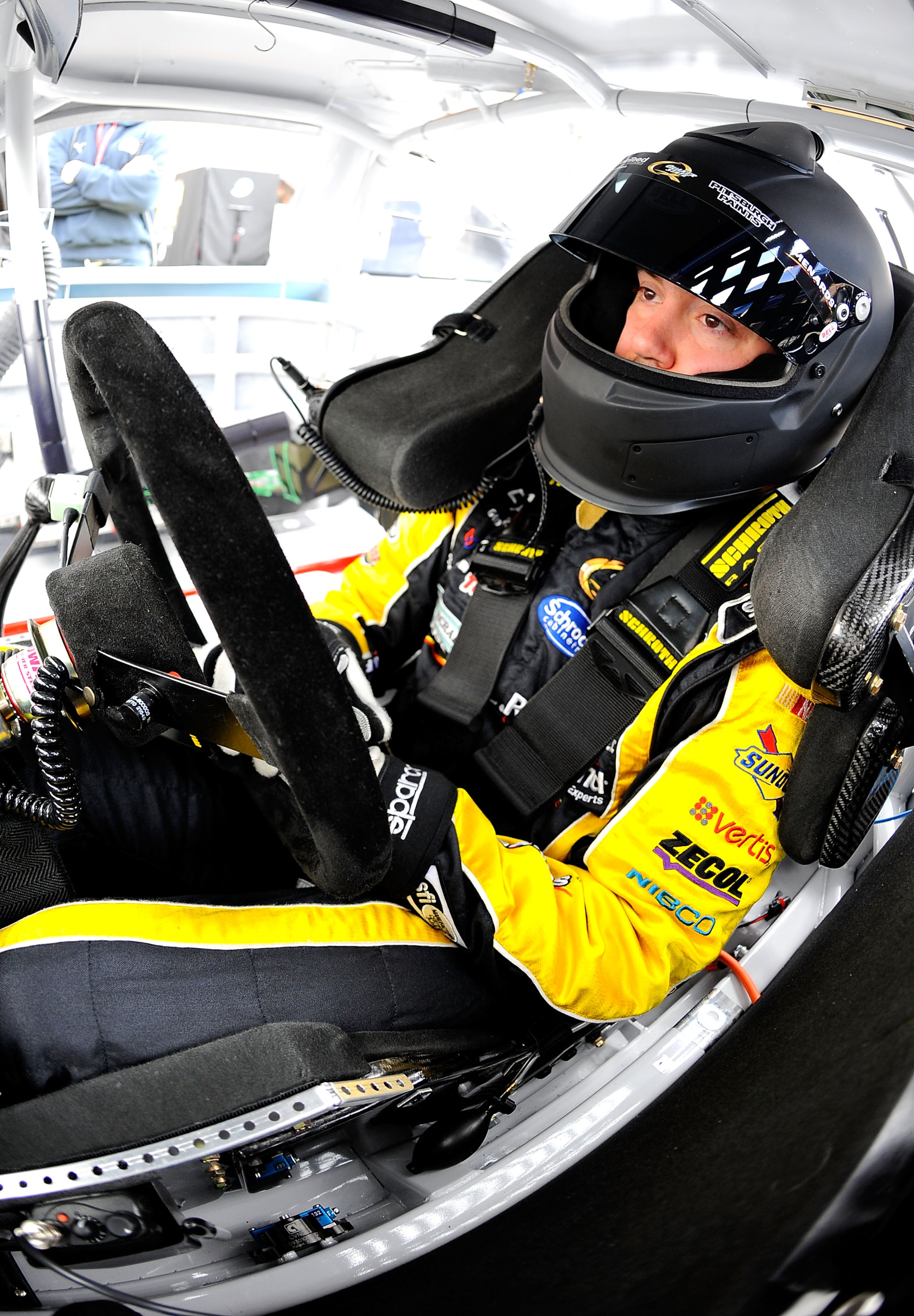 FONTANA, CA - MARCH 25: Paul Menard, driver of the #27 Serta/Menards Chevrolet, sits in his car during practice for the NASCAR Sprint Cup Series Auto Club 400 at Auto Club Speedway on March 25, 2011 in Fontana, California. (Photo by Jared C. Tilton/Gett FONTANA, CA - MARCH 25: Paul Menard, driver of the #27 Serta/Menards Chevrolet, sits in his car during practice for the NASCAR Sprint Cup Series Auto Club 400 at Auto Club Speedway on March 25, 2011 in Fontana, California. (Photo by Jared C. Tilton/Gett