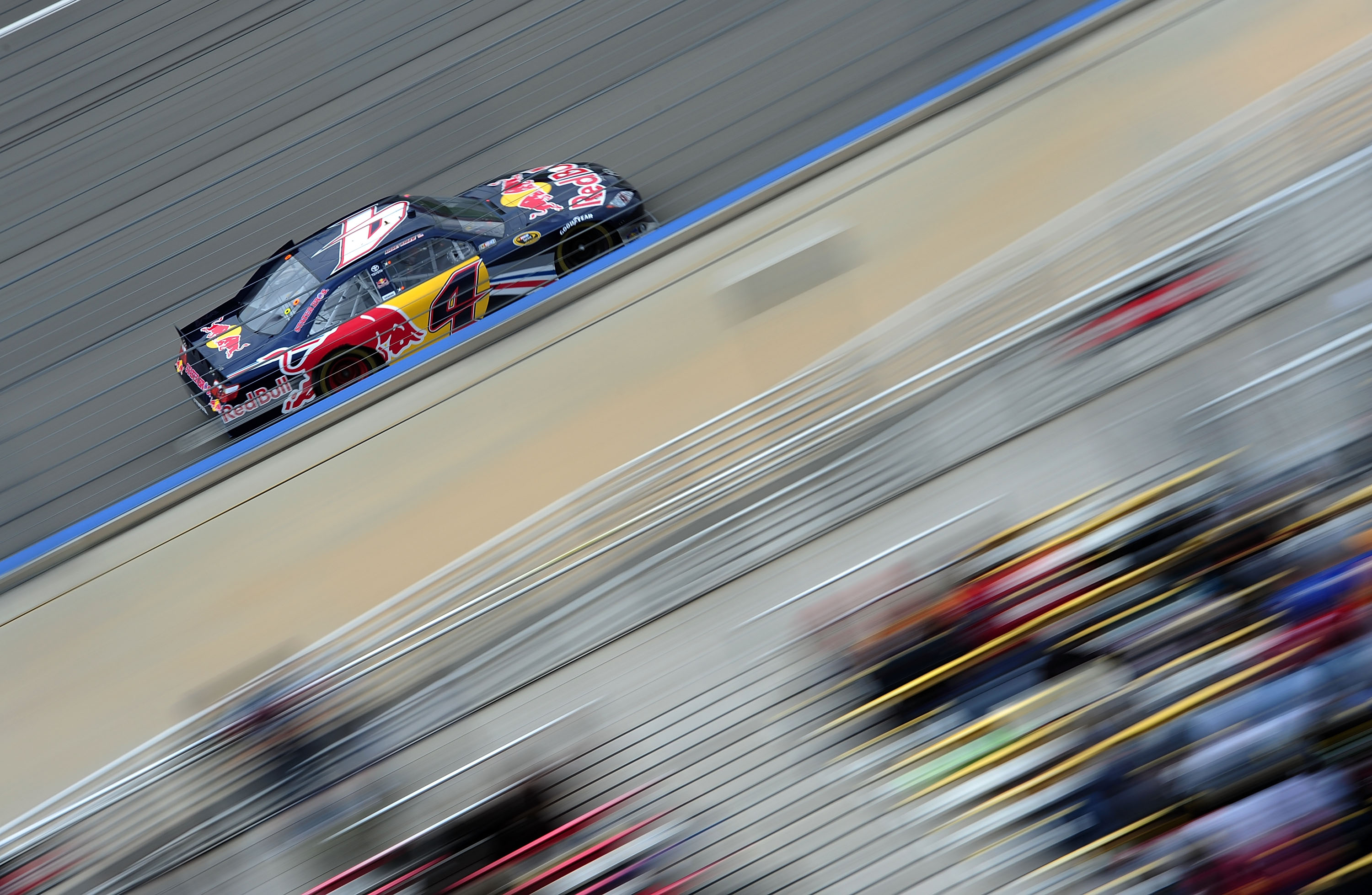 FONTANA, CA - MARCH 27:  Kasey Kahne, driver of the #4 Red Bull Toyota, races during the NASCAR Sprint Cup Series Auto Club 400 at Auto Club Speedway on March 27, 2011 in Fontana, California.  (Photo by Robert Laberge/Getty Images for NASCAR)