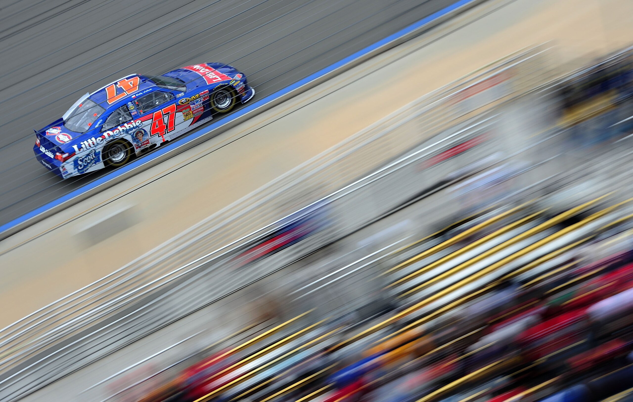 FONTANA, CA - MARCH 27: Bobby Labonte, driver of the #47 Little Debbie Toyota, drives during the NASCAR Sprint Cup Series Auto Club 400 at Auto Club Speedway on March 27, 2011 in Fontana, California. (Photo by Robert Laberge/Getty Images for NASCAR) FONTANA, CA - MARCH 27: Bobby Labonte, driver of the #47 Little Debbie Toyota, drives during the NASCAR Sprint Cup Series Auto Club 400 at Auto Club Speedway on March 27, 2011 in Fontana, California. (Photo by Robert Laberge/Getty Images for NASCAR)