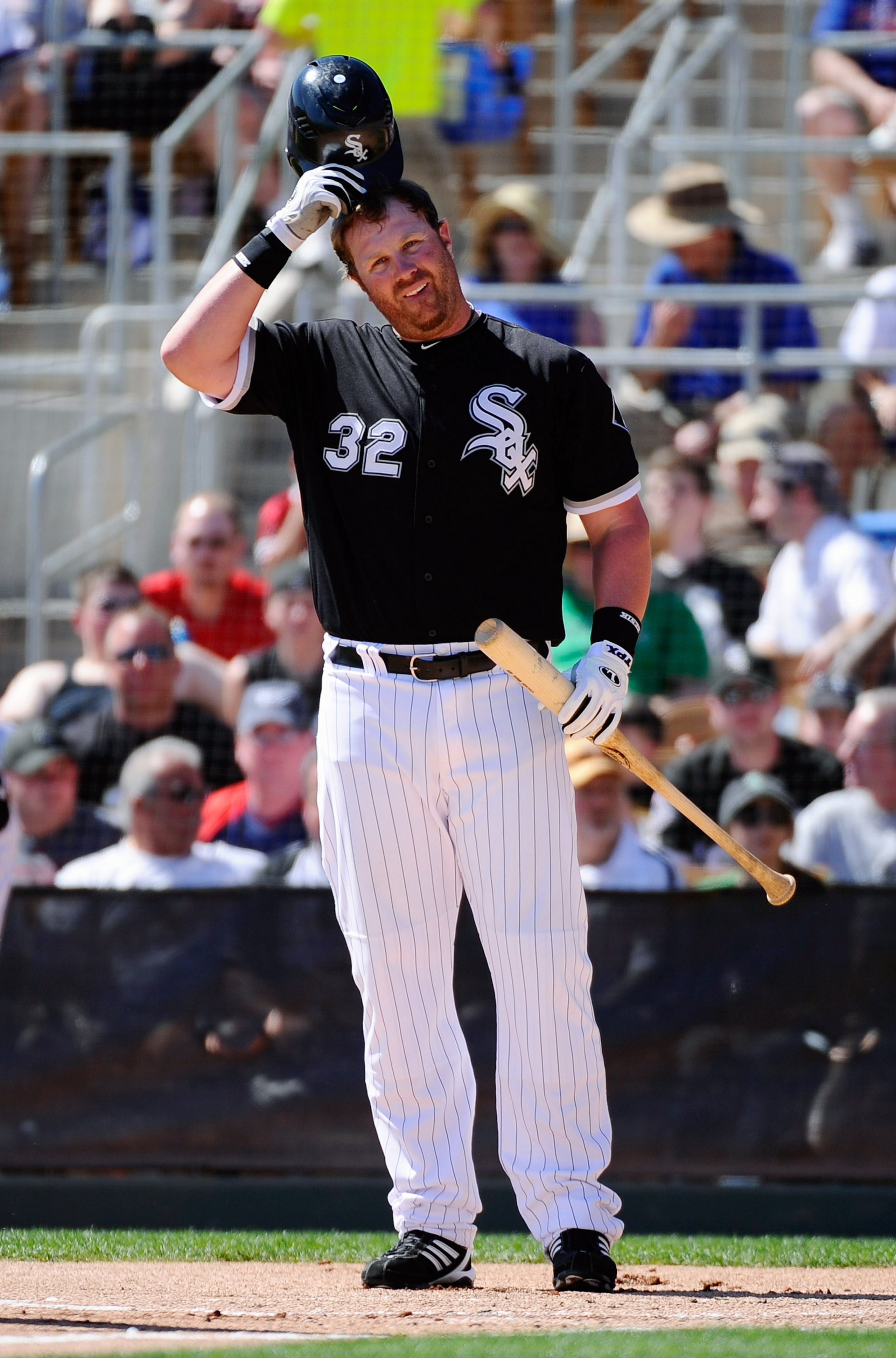 GLENDALE, AZ - MARCH 11:  Adam Dunn #32 of the Chicago White Sox during the spring training baseball game against Chicago Cubs at Camelback Ranch on March 11, 2011 in Glendale, Arizona.  (Photo by Kevork Djansezian/Getty Images)