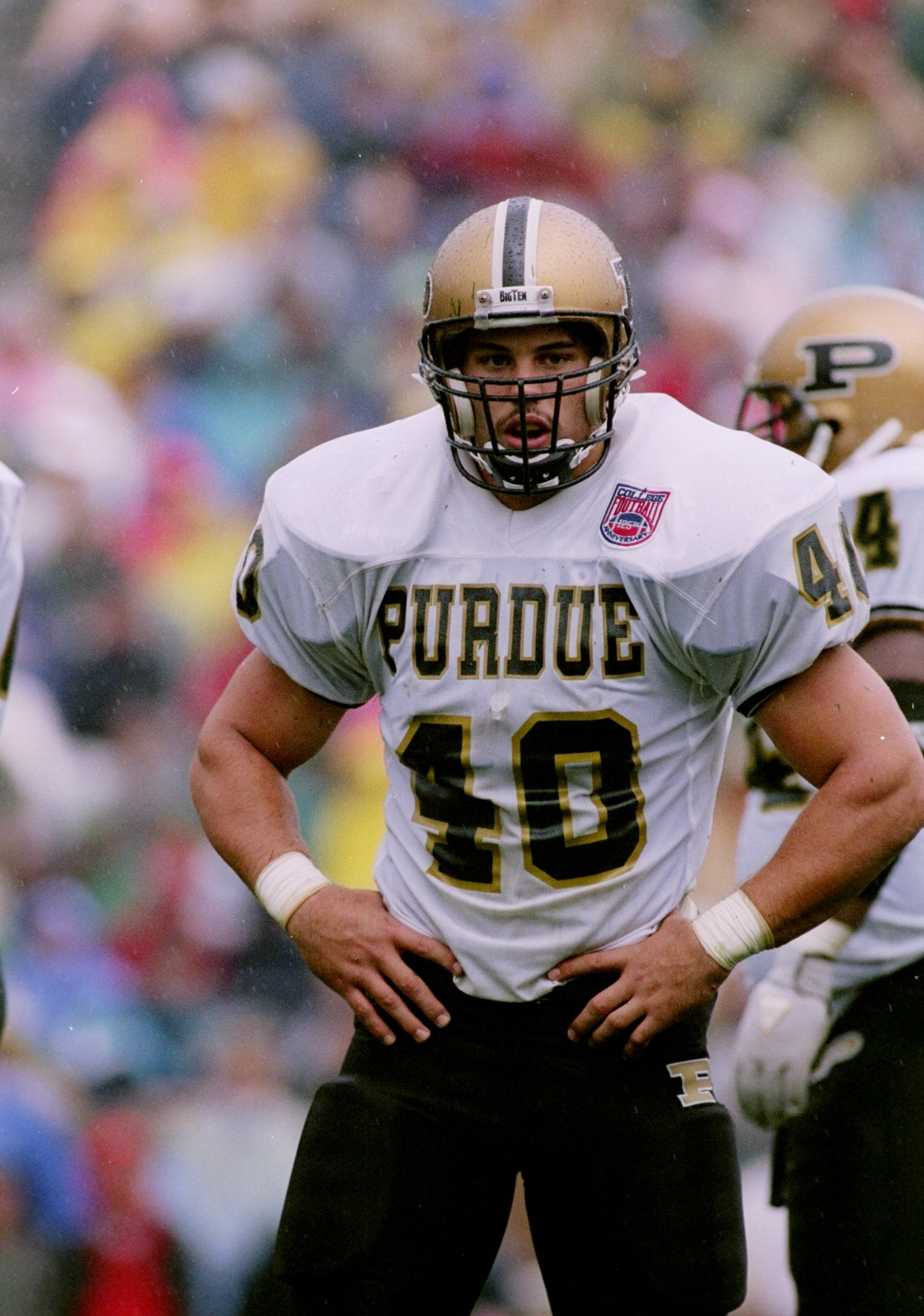 24 Sep 1994: Fullback Mike Alstott of the Purdue Boilermakers stands on the field during a game against the Notre Dame Fighting Irish at Notre Dame Stadium in South Bend, Indiana. Notre Dame won the game 39-21.