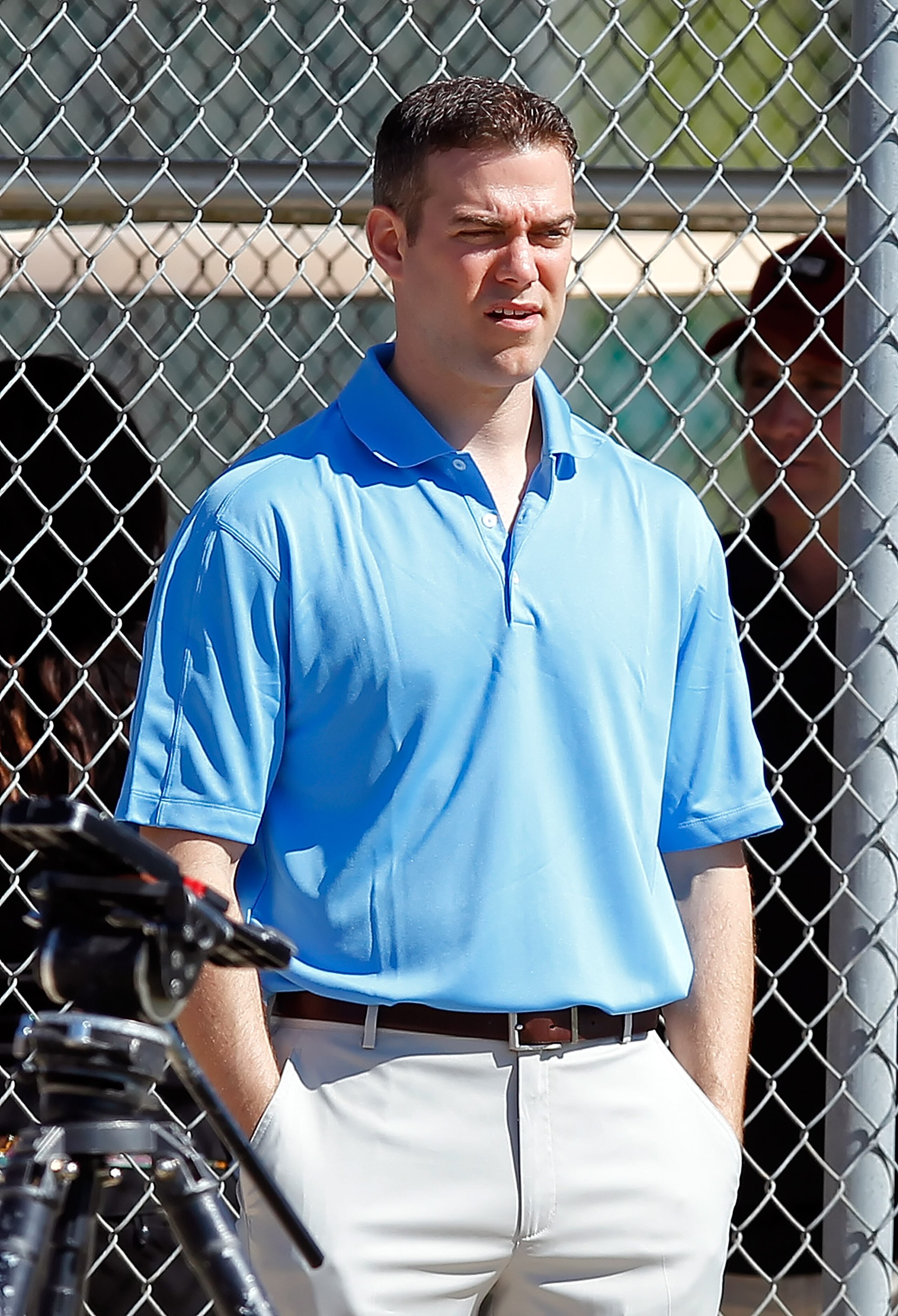 FORT MYERS, FL - FEBRUARY 19:  General Manager Theo Epstein of the Boston Red Sox watches the team during a Spring Training Workout Session at the Red Sox Player Development Complex on February 19, 2011 in Fort Myers, Florida.  (Photo by J. Meric/Getty Im