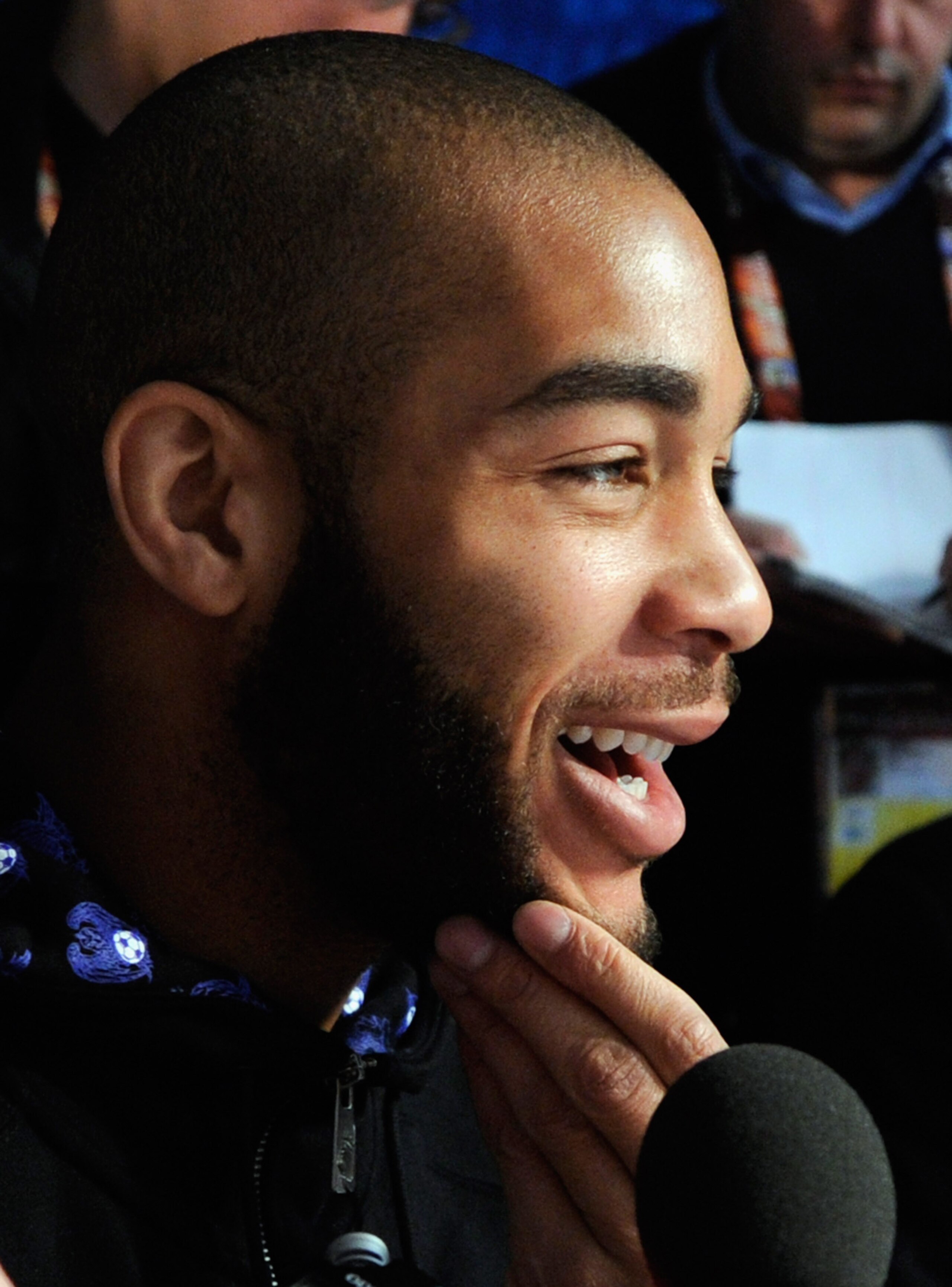 PRETORIA, SOUTH AFRICA - JUNE 16:  Oguchi Onyewu of US national football team speaks during a press conference at Irene Farm on June 16, 2010 in Irene near Pretoria, South Africa.  US will play their next World Cup Group C match against Slovenia on Friday