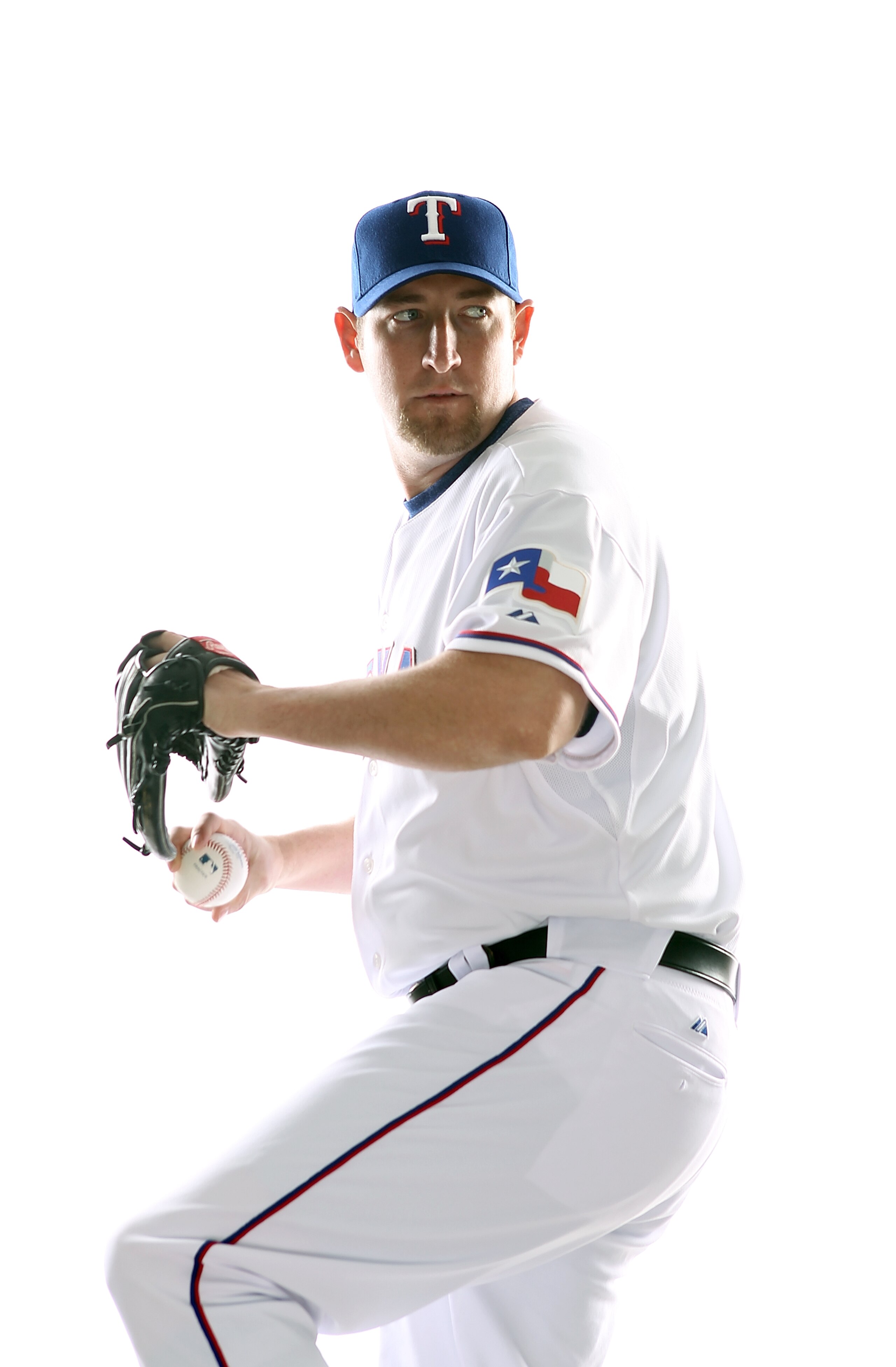 SURPRISE, AZ - FEBRUARY 25:  Brandon Webb #33 of the Texas Rangers poses for a portrait during Spring Training Media Day on February 25, 2011 at Surprise Stadium in Surprise, Arizona.  (Photo by Jonathan Ferrey/Getty Images)
