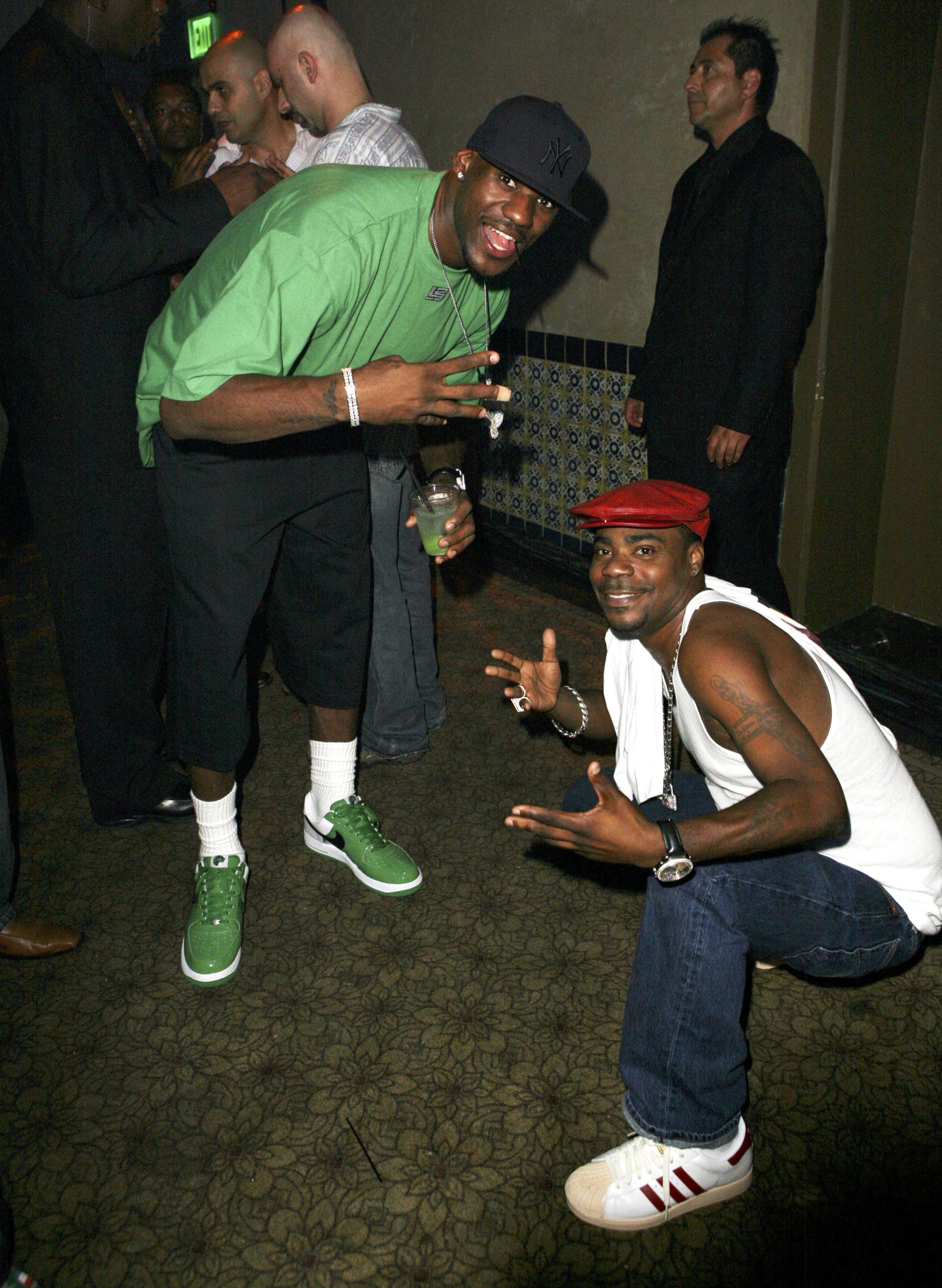 HOLLYWOOD - JULY 11:  Lebron James (L) and Tracy Morgan attend the ESPN The Magazine Presents Summer Fun 2006 party on July 11, 2006 in Hollywood, California.  (Photo by Chad Buchanan/Getty Images)