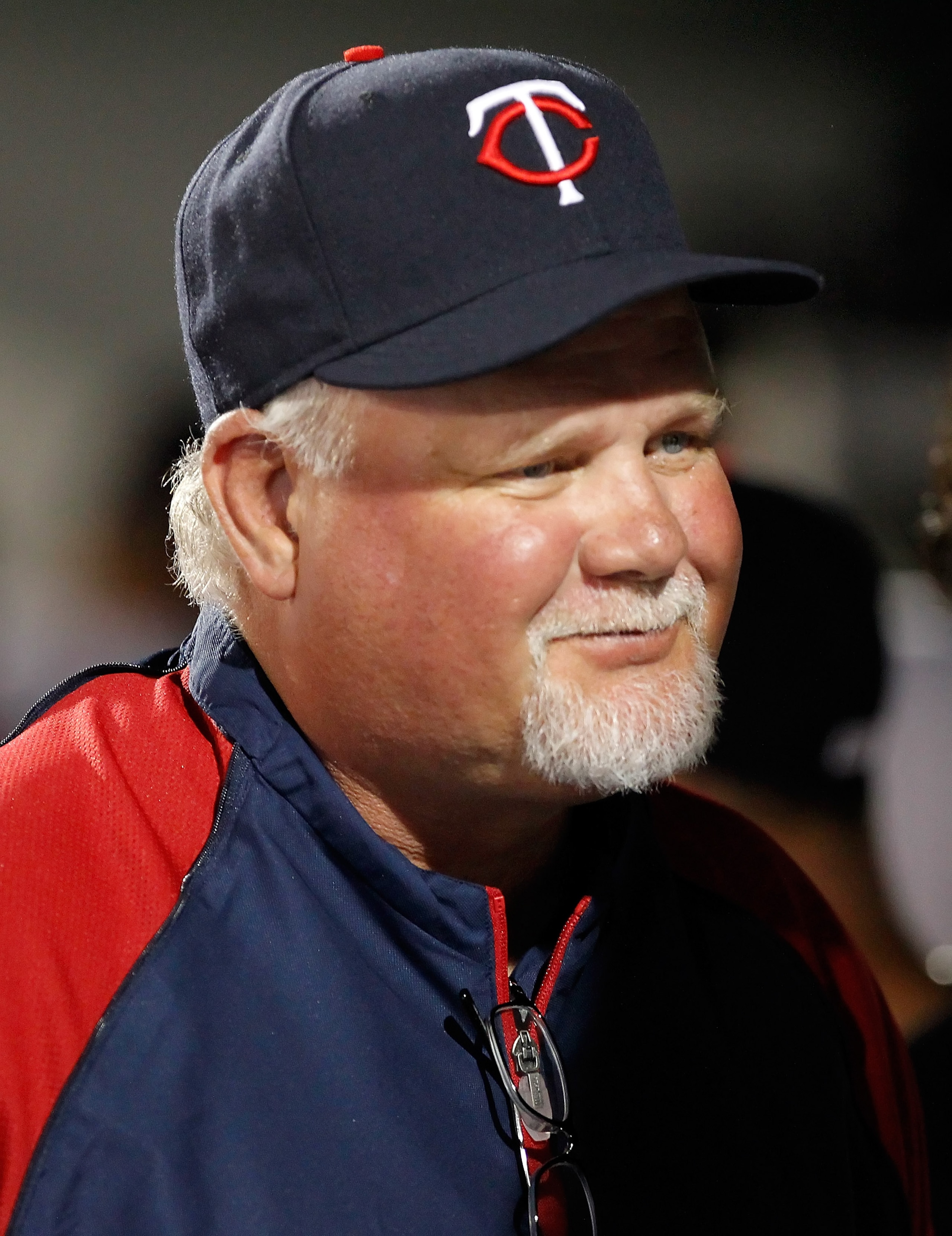 FORT MYERS, FL - FEBRUARY 27:  Manager Ron Gardenhire #35 of the Minnesota Twins smiles in the dugout during a game against the Boston Red Sox during a Grapefruit League Spring Training Game at Hammond Stadium on February 27, 2011 in Fort Myers, Florida.