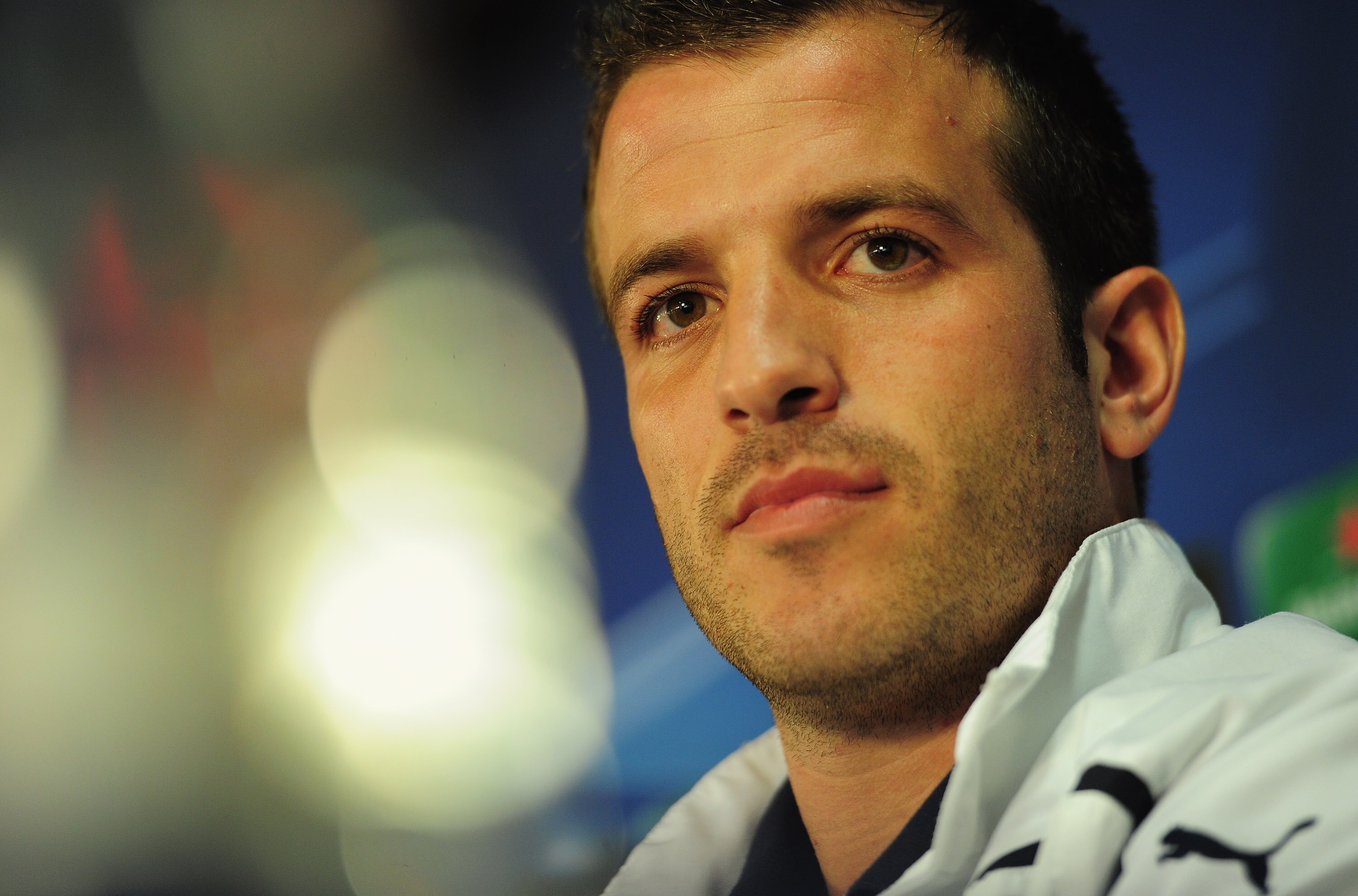 LONDON, ENGLAND - MARCH 08:  Rafael van der Vart of Tottenham Hotspur attends a pre match press conference at White Hart Lane on March 8, 2011 in London, England.  (Photo by Jamie McDonald/Getty Images)