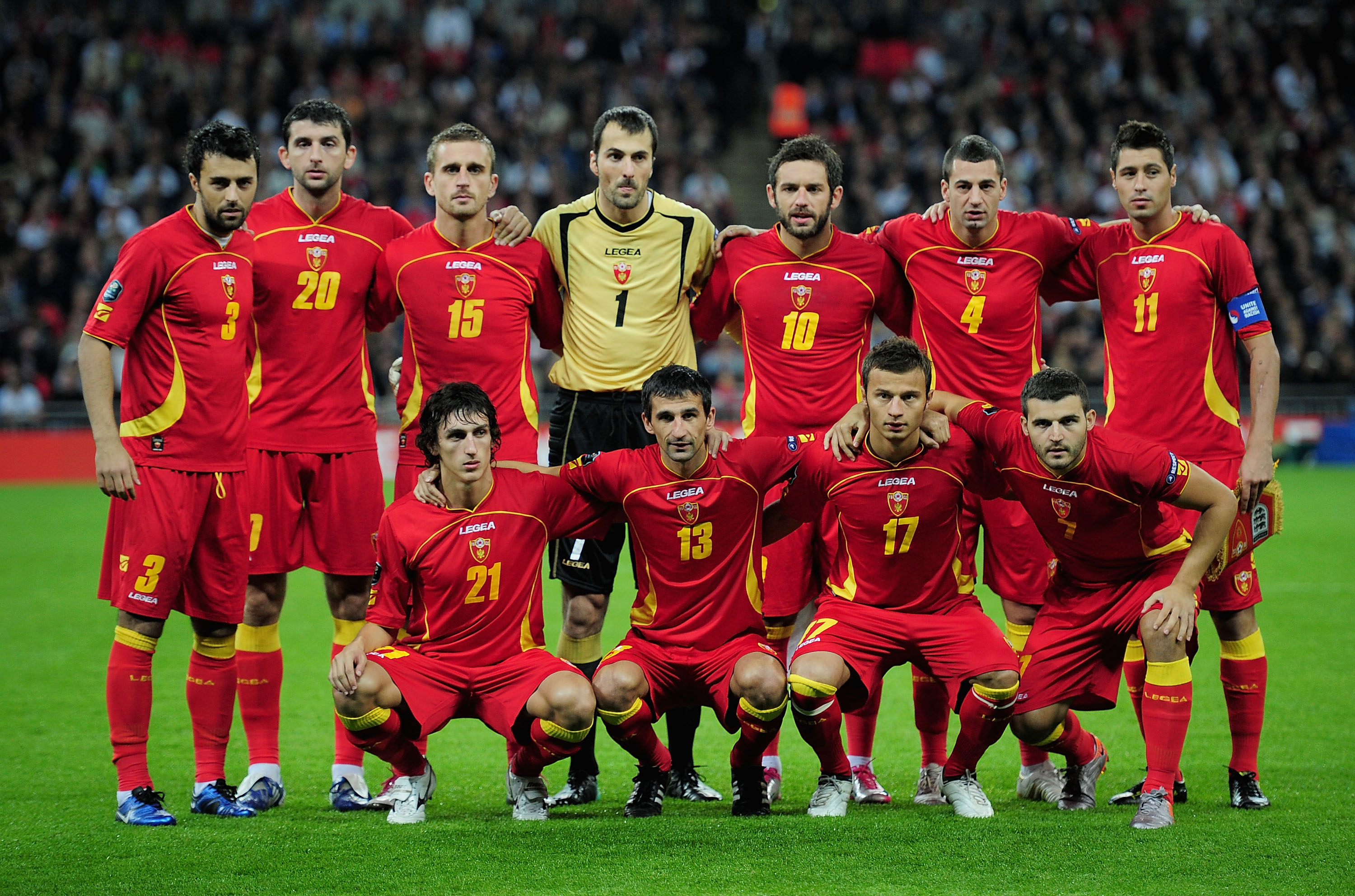 LONDON, ENGLAND - OCTOBER 12:  The Montenegro team line up during the UEFA EURO 2012 Group G Qualifying match between England and Montenegro at Wembley Stadium on October 12, 2010 in London, England.  (Photo by Shaun Botterill/Getty Images)