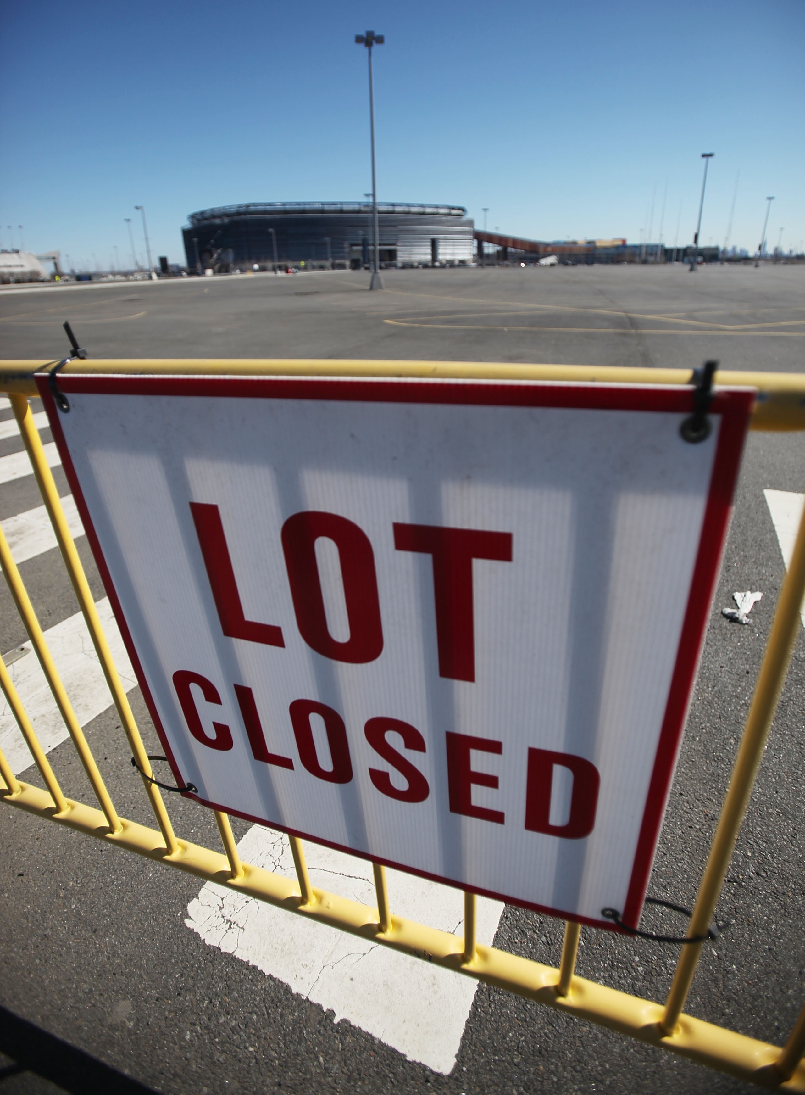 EAST RUTHERFORD, NJ - MARCH 03: An empty parking lot is seen at New Meadowlands Stadium, home of the NFLÂs New York Jets and New York Giants, March 3, 2011 in East Rutherford, New Jersey. Last minute negotiations between the NFL owners and its players un EAST RUTHERFORD, NJ - MARCH 03: An empty parking lot is seen at New Meadowlands Stadium, home of the NFLÂs New York Jets and New York Giants, March 3, 2011 in East Rutherford, New Jersey. Last minute negotiations between the NFL owners and its players un