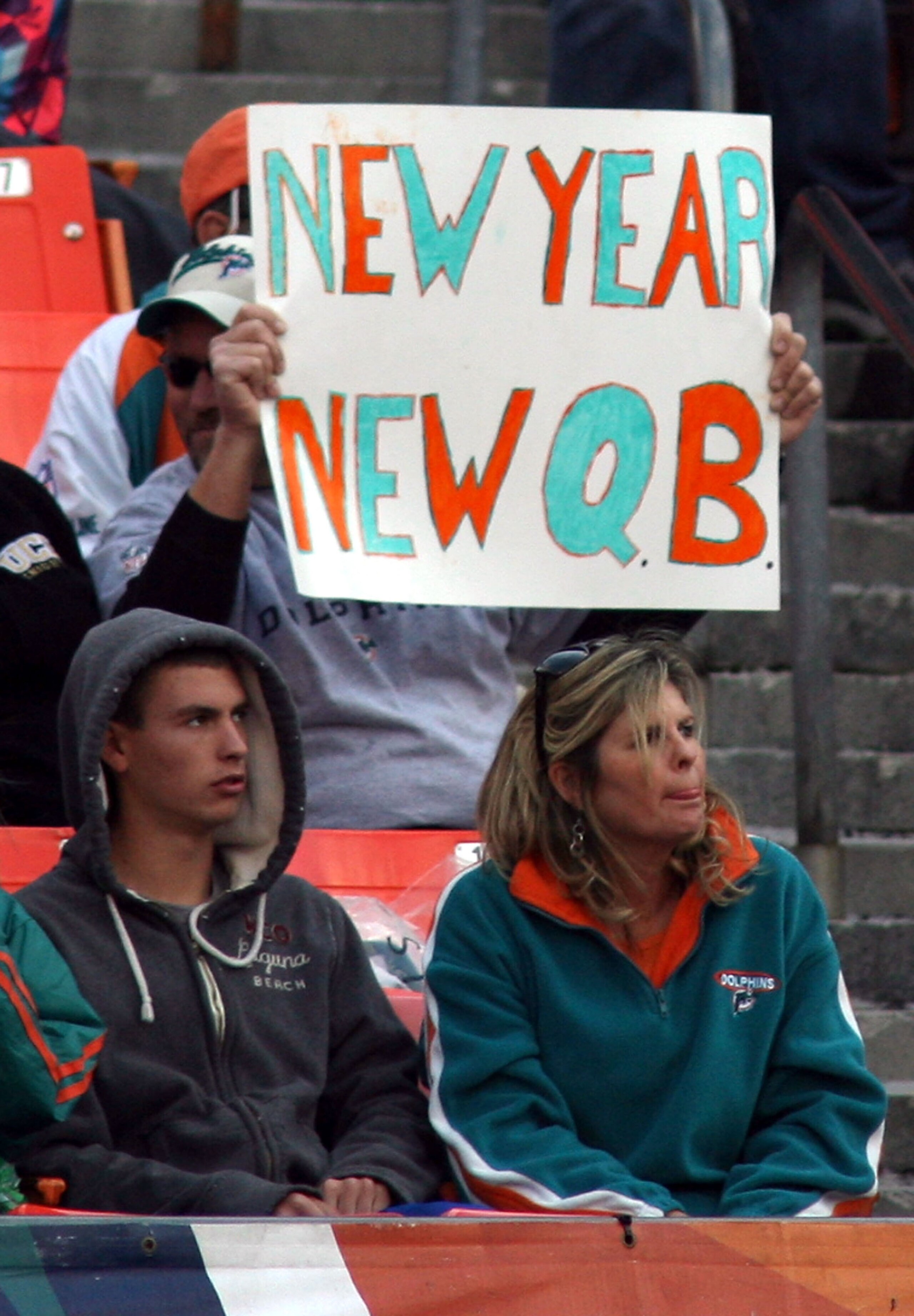 MIAMI - DECEMBER 26: Fans calling for the removal of Quarterback Chad Henne #7 as the Miami Dolphins play against the Detroit Lions at Sun Life Stadium on December 26, 2010 in Miami, Florida. The Lions defeated the Dolphins 34-27. (Photo by Marc Serota/Ge MIAMI - DECEMBER 26: Fans calling for the removal of Quarterback Chad Henne #7 as the Miami Dolphins play against the Detroit Lions at Sun Life Stadium on December 26, 2010 in Miami, Florida. The Lions defeated the Dolphins 34-27. (Photo by Marc Serota/Ge