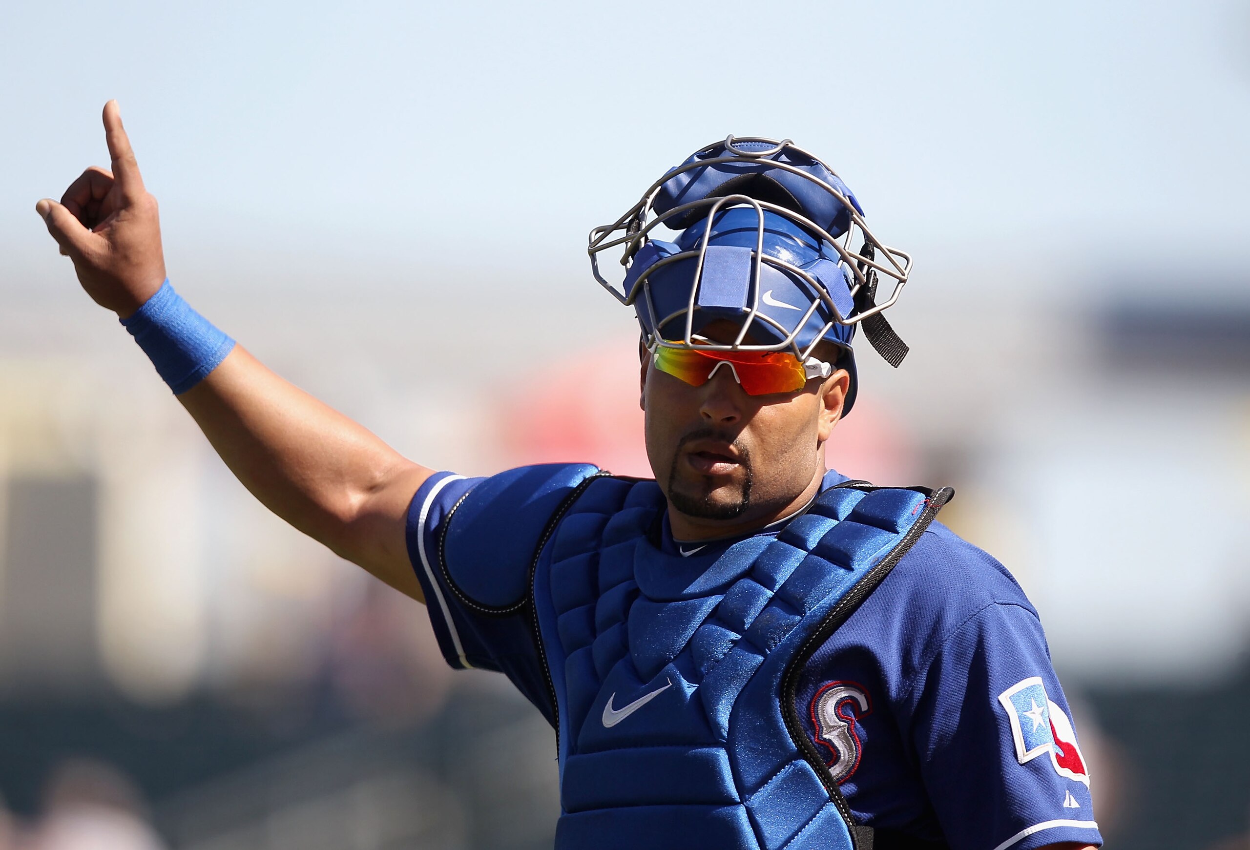 SURPRISE, AZ - MARCH 11: Catcher Yorvit Torrealba #8 of the Texas Rangers in action during the spring training game against the Cincinnati Reds at Surprise Stadium on March 11, 2011 in Surprise, Arizona. (Photo by Christian Petersen/Getty Images) SURPRISE, AZ - MARCH 11: Catcher Yorvit Torrealba #8 of the Texas Rangers in action during the spring training game against the Cincinnati Reds at Surprise Stadium on March 11, 2011 in Surprise, Arizona. (Photo by Christian Petersen/Getty Images)
