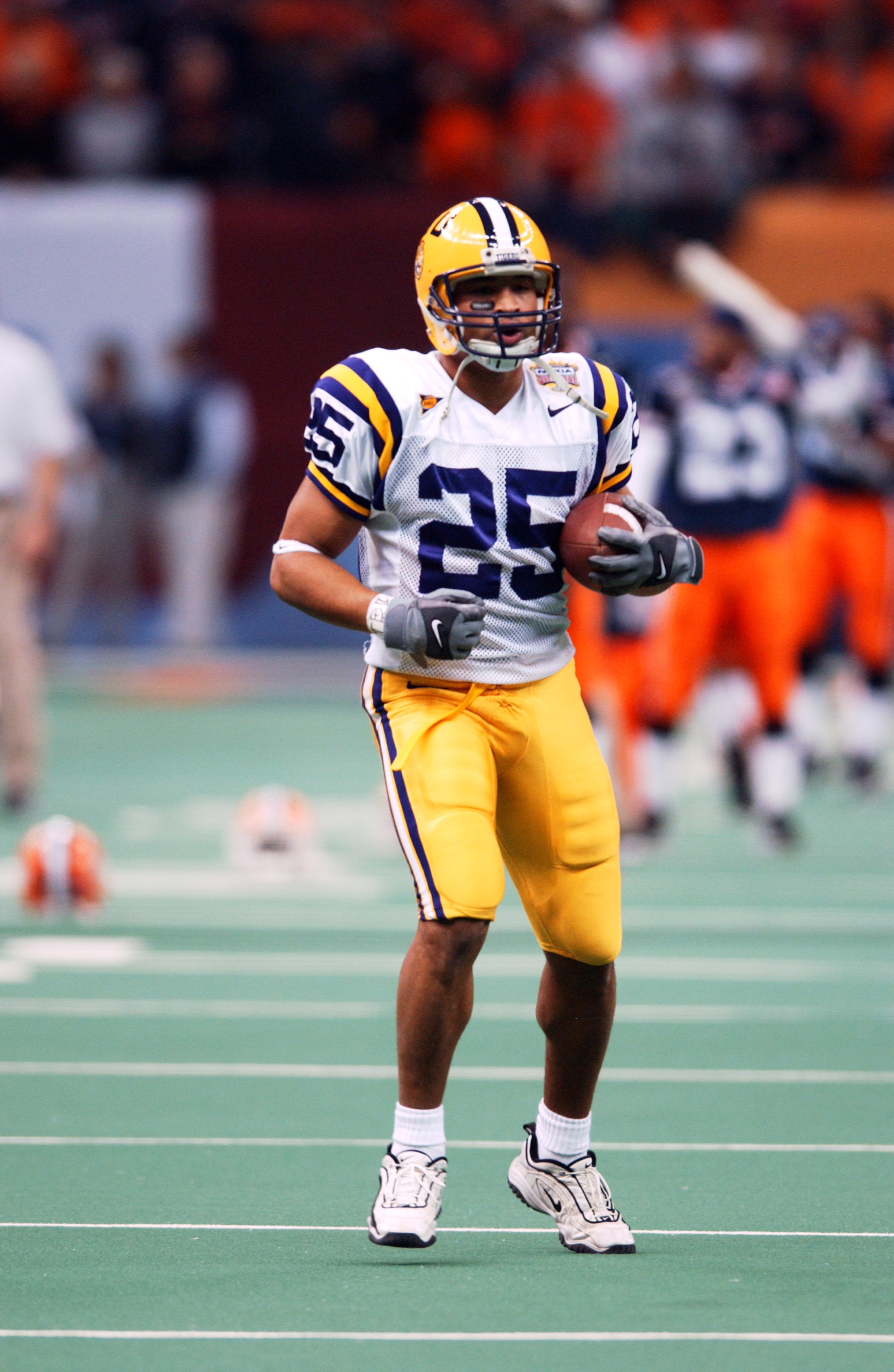 01 Jan 2002 : Josh Reed of LSU during the Sugar Bowl game against Illinois at the  Louisiana Superdome in New Orleans, Louisiana. LSU won 47-34. DIGITAL IMAGE. Mandatory Credit: Harry How/Getty Images
