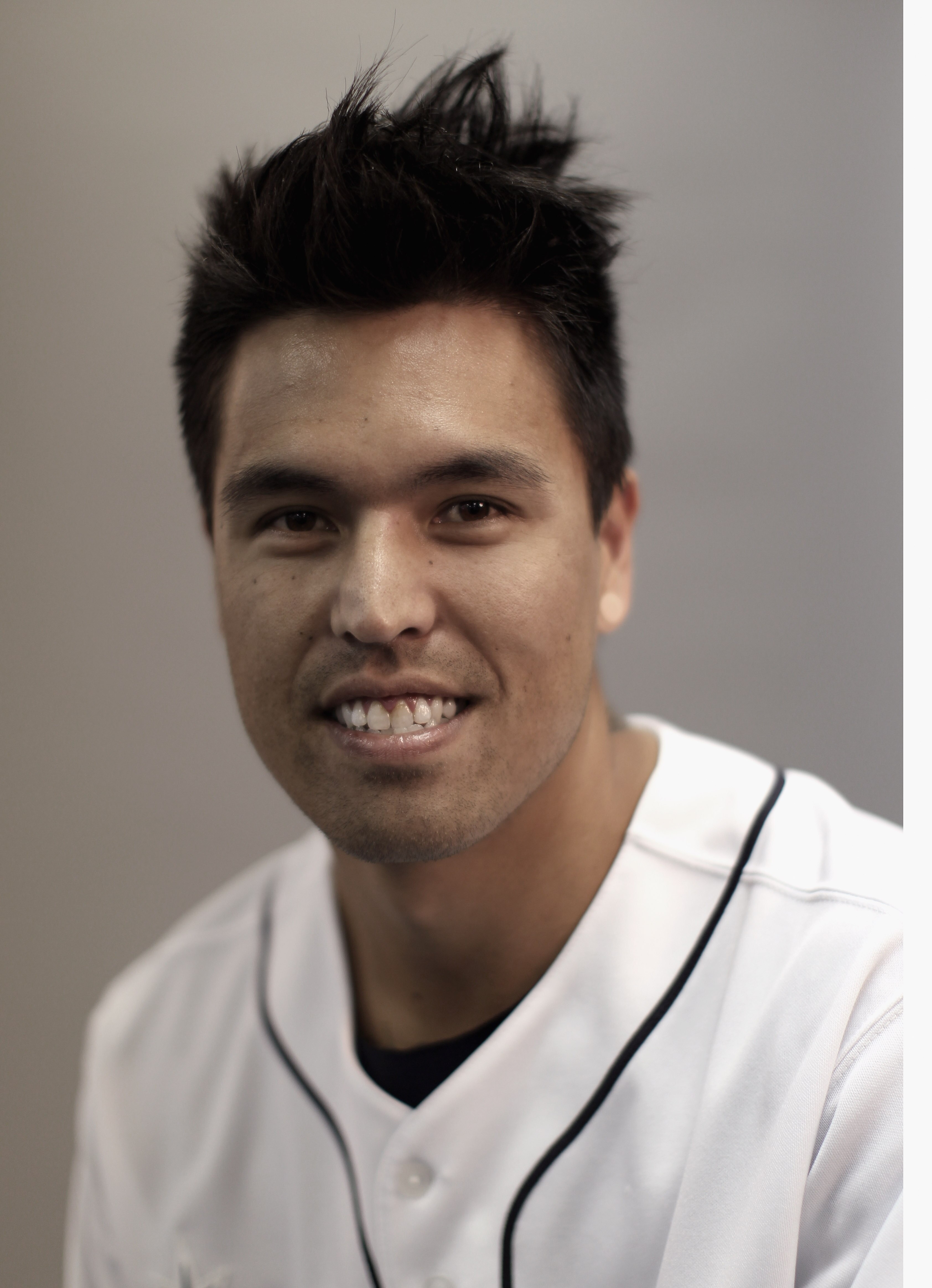 PEORIA, AZ - FEBRUARY 20:  (EDITORS NOTE : THIS IMAGE HAS BEEN DIGITALLY DESATURATED).  Brandon League #43 of the Seattle Mariners poses for a portrait at the Peoria Sports Complex on February 20, 2011 in Peoria, Arizona.  (Photo by Ezra Shaw/Getty Images