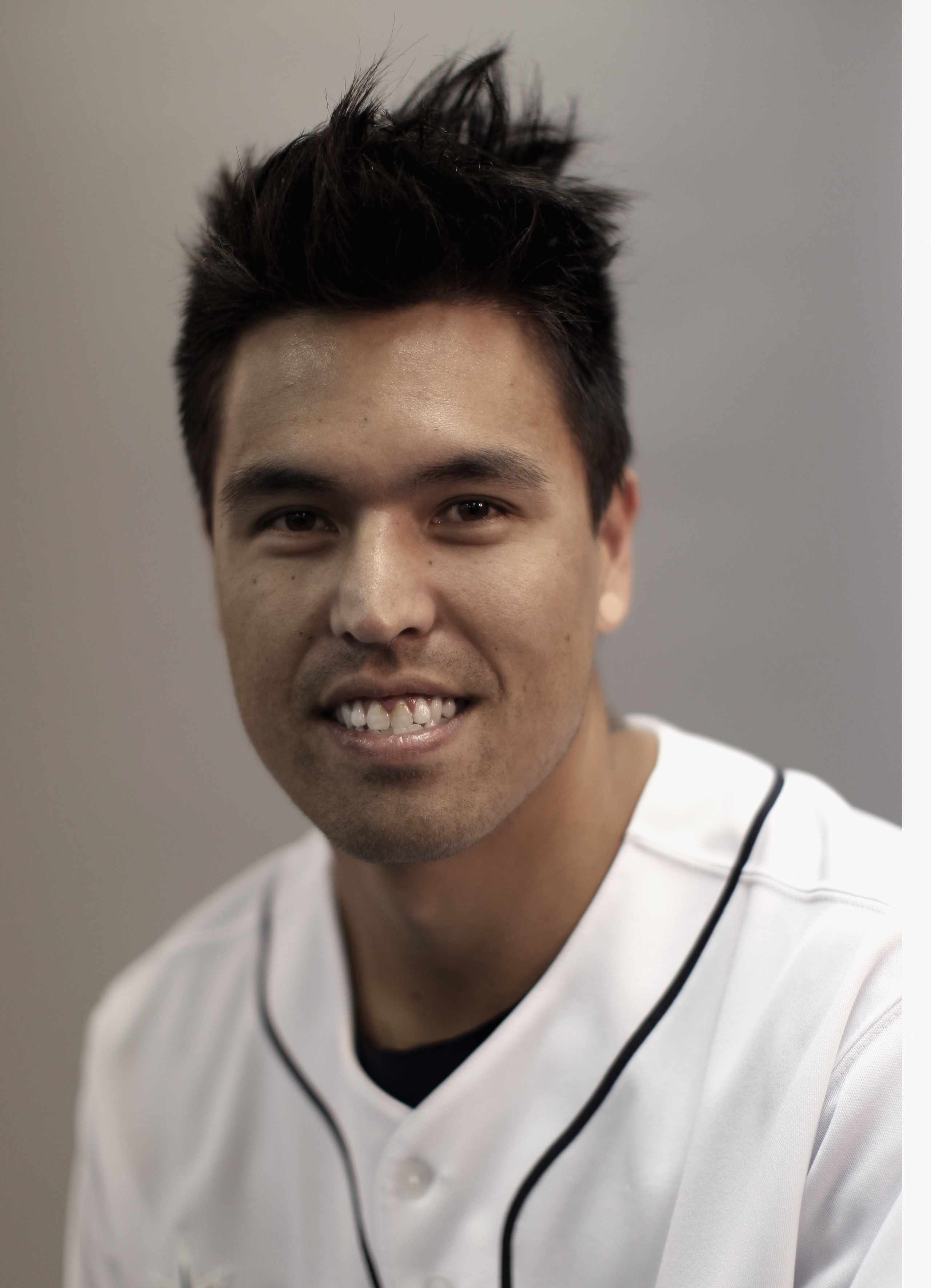 PEORIA, AZ - FEBRUARY 20:  (EDITORS NOTE : THIS IMAGE HAS BEEN DIGITALLY DESATURATED).  Brandon League #43 of the Seattle Mariners poses for a portrait at the Peoria Sports Complex on February 20, 2011 in Peoria, Arizona.  (Photo by Ezra Shaw/Getty Images