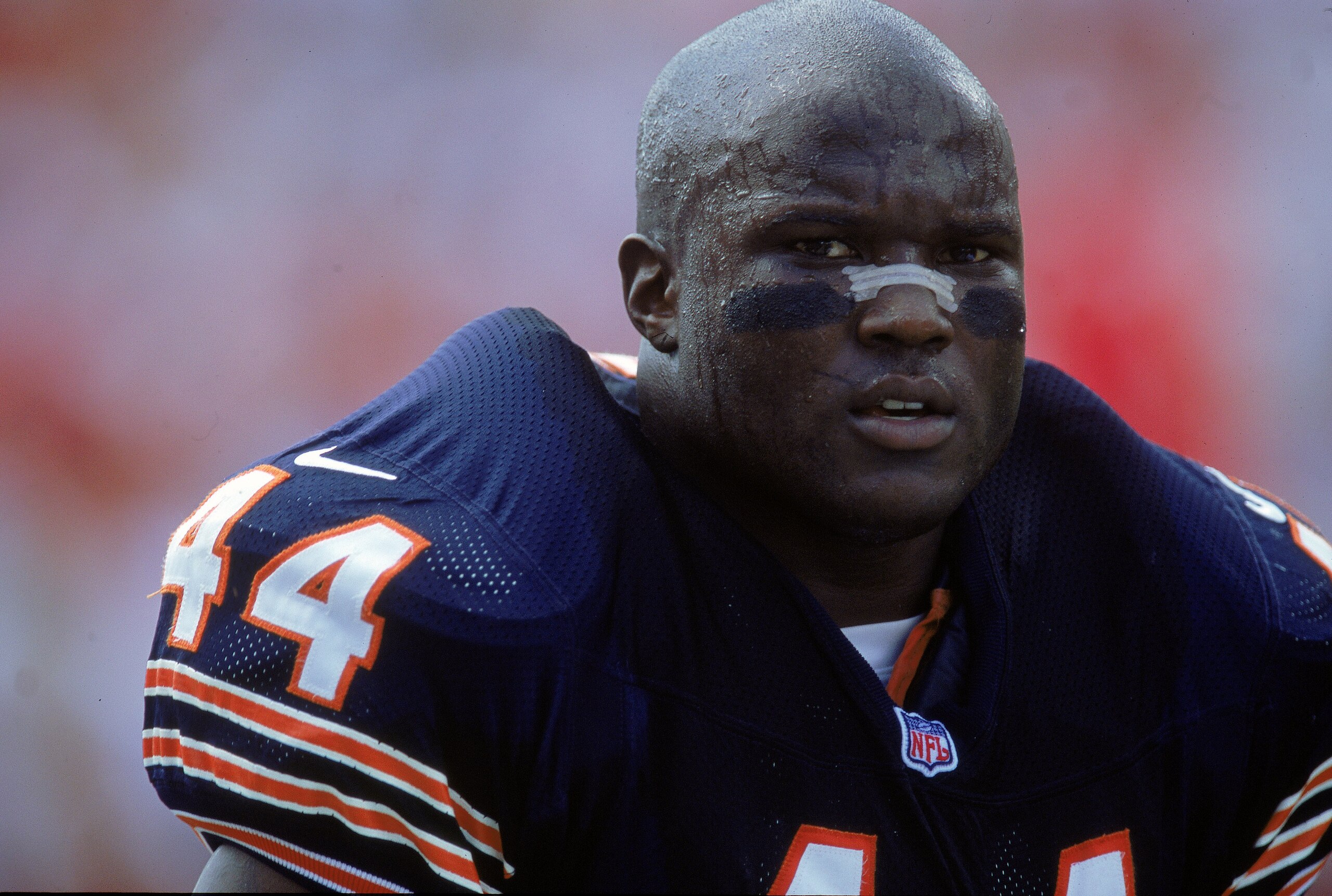 10 Sep 2000:  A close up of Curtis Enis #44 of the Chicago Bears watching the action during the game against the Tampa Bay Buccaneers at the Raymond James Stadium in Tampa Bay, Florida. The Buccaneers defeated the Bears 40-0.Mandatory Credit: Andy Lyons