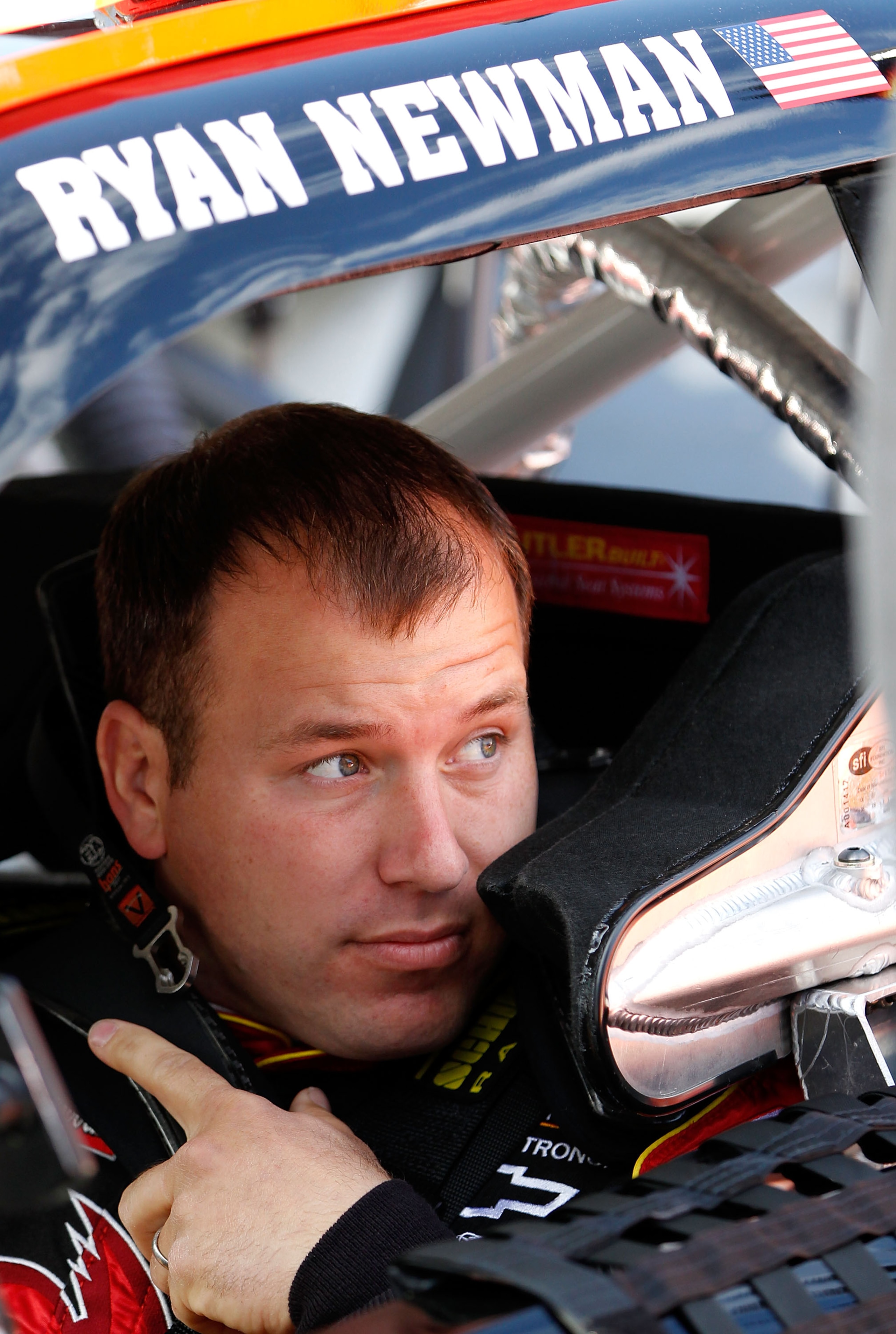 BRISTOL, TN - MARCH 19: Ryan Newman, driver of the #39 Tornados Chevrolet, sits in his car prior to practice for the NASCAR Sprint Cup Series Jeff Byrd 500 Presented By Food City at Bristol Motor Speedway on March 19, 2011 in Bristol, Tennessee.  (Photo b