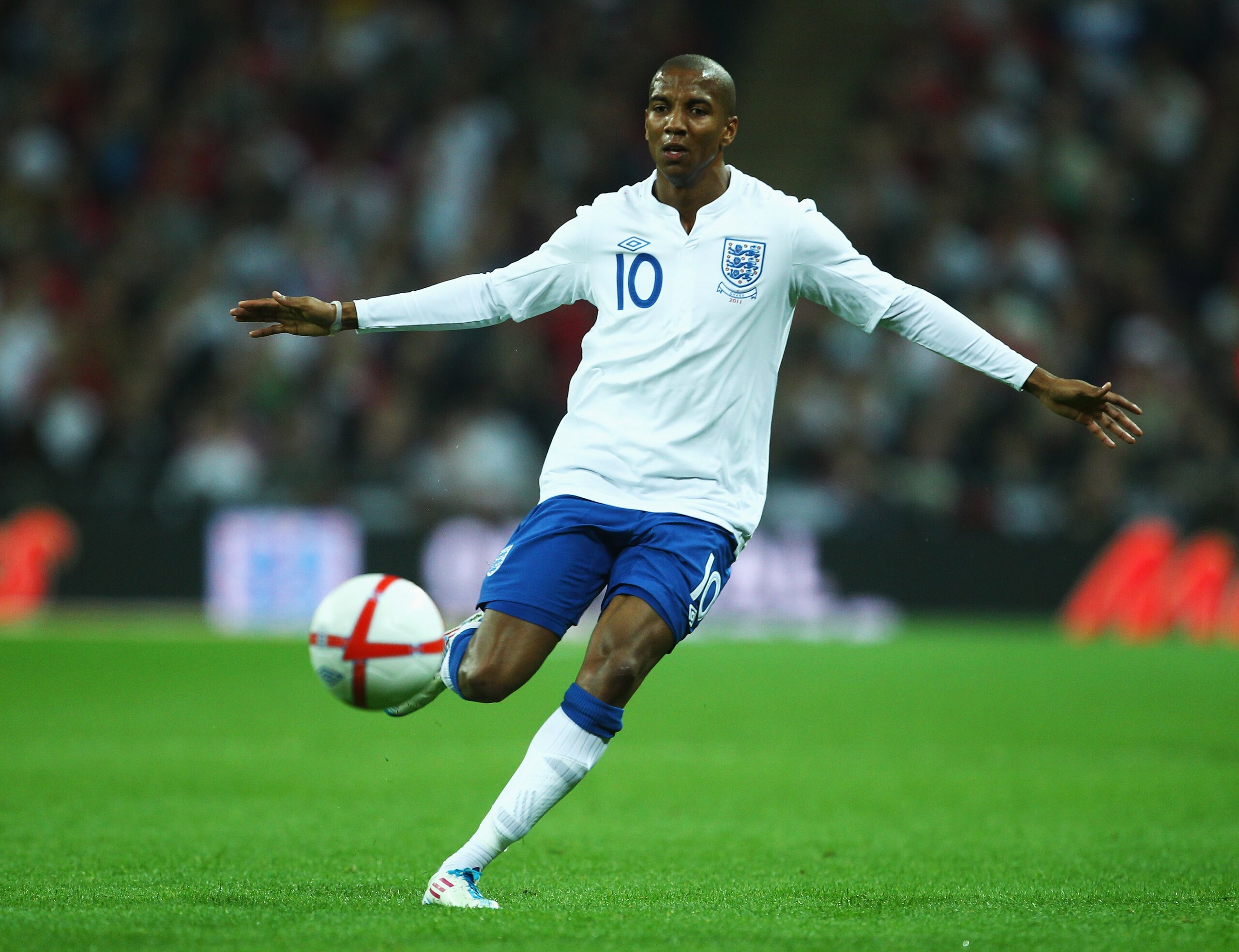 LONDON, ENGLAND - MARCH 29: Ashley Young of England in action during the international friendly match between England and Ghana at Wembley Stadium on March 29, 2011 in London, England. (Photo by Julian Finney/Getty Images) LONDON, ENGLAND - MARCH 29: Ashley Young of England in action during the international friendly match between England and Ghana at Wembley Stadium on March 29, 2011 in London, England. (Photo by Julian Finney/Getty Images)