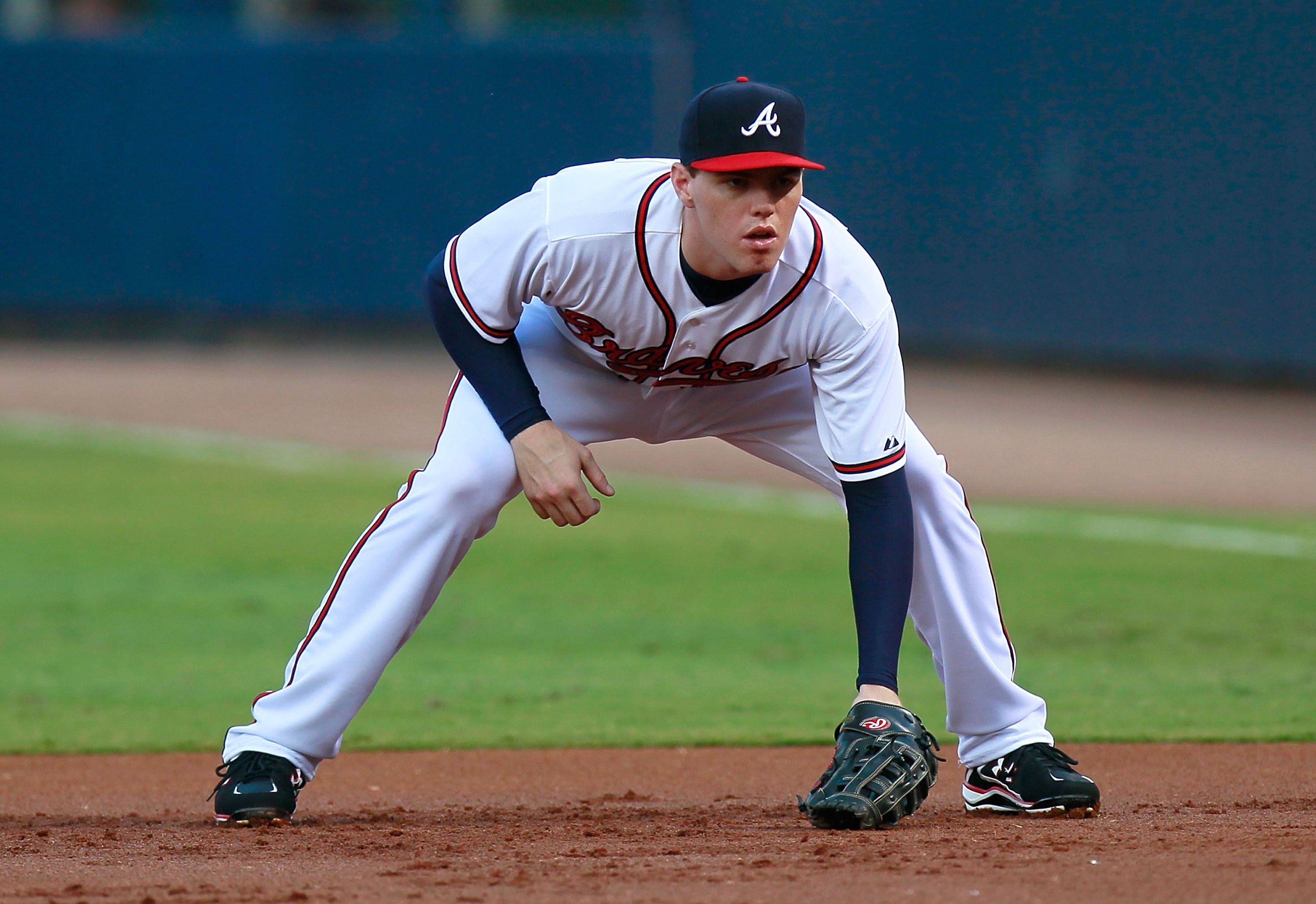 ATLANTA - SEPTEMBER 01:  Freddie Freeman #5 of the Atlanta Braves against the New York Mets at Turner Field on September 1, 2010 in Atlanta, Georgia.  (Photo by Kevin C. Cox/Getty Images)