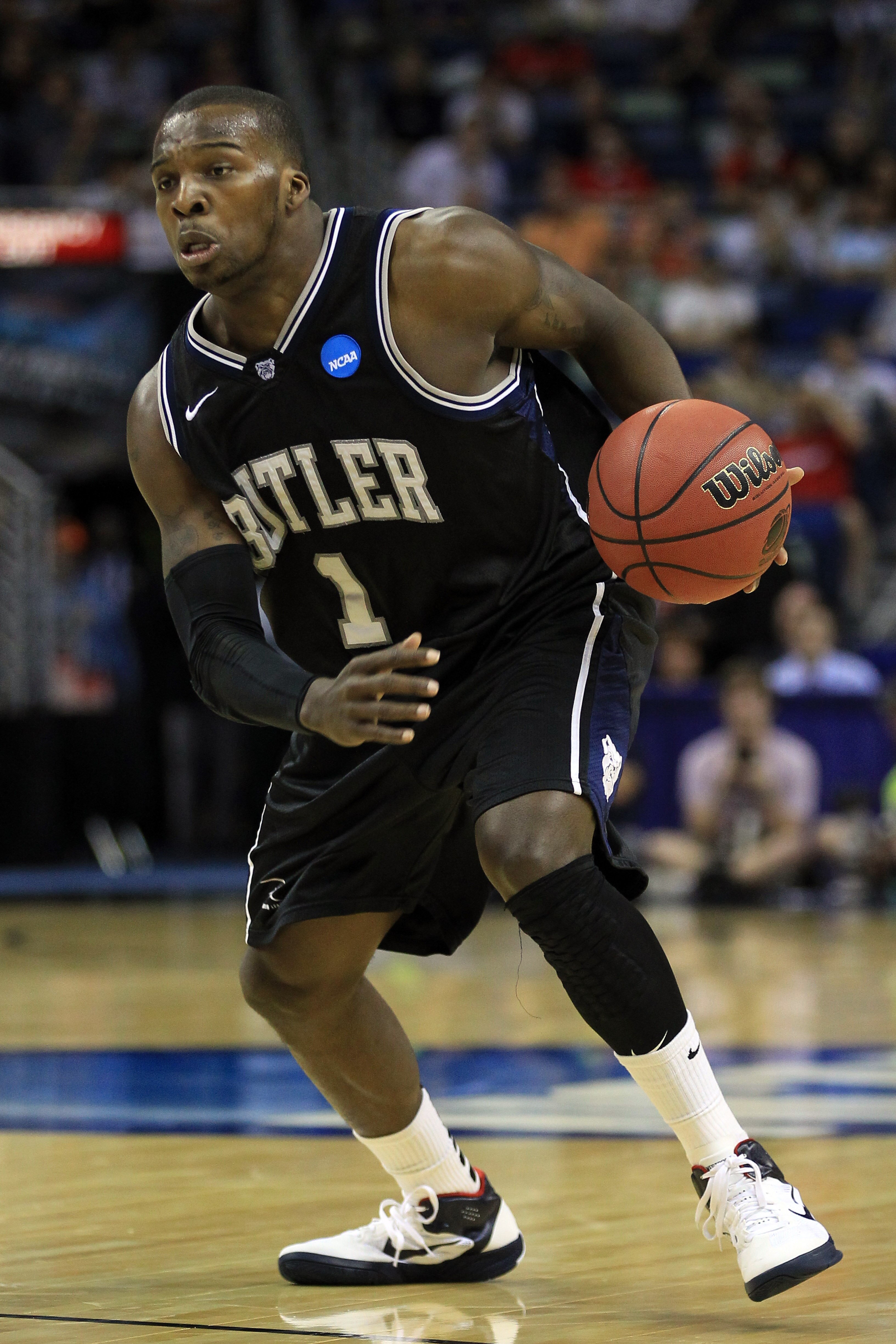 NEW ORLEANS, LA - MARCH 24:  Shelvin Mack #1 of the Butler Bulldogs drives against the Wisconsin Badgers during the Southeast regional of the 2011 NCAA men's basketball tournament at New Orleans Arena on March 24, 2011 in New Orleans, Louisiana.  (Photo b