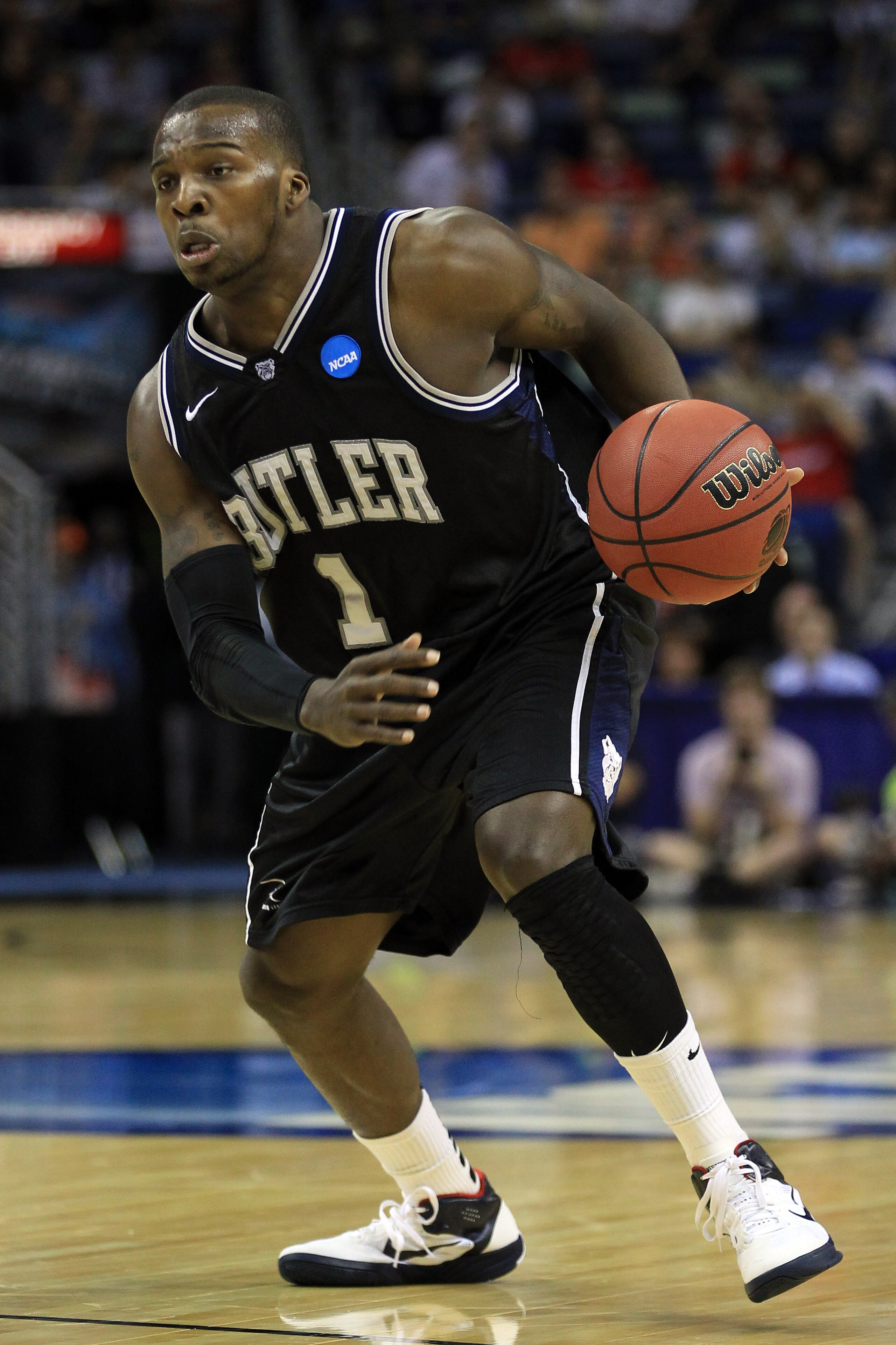 NEW ORLEANS, LA - MARCH 24:  Shelvin Mack #1 of the Butler Bulldogs drives against the Wisconsin Badgers during the Southeast regional of the 2011 NCAA men's basketball tournament at New Orleans Arena on March 24, 2011 in New Orleans, Louisiana.  (Photo b