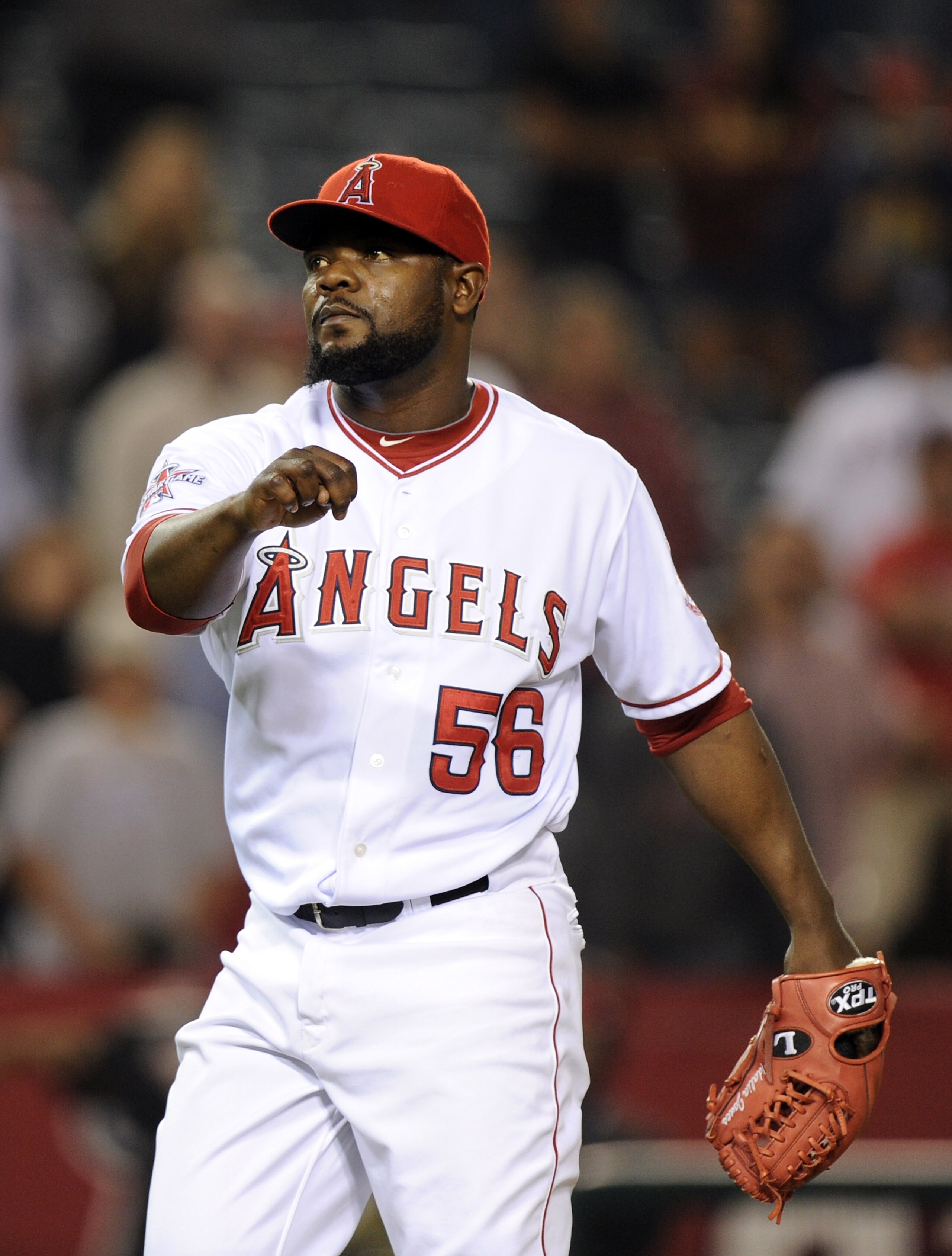 ANAHEIM, CA - SEPTEMBER 20: Fernando Rodney #56 of the Los Angeles Angels of Anaheim reacts to a 7-4 win over the Texas Rangers during the ninth inning at Angel Stadium on September 20, 2010 in Anaheim, California. (Photo by Harry How/Getty Images) ANAHEIM, CA - SEPTEMBER 20: Fernando Rodney #56 of the Los Angeles Angels of Anaheim reacts to a 7-4 win over the Texas Rangers during the ninth inning at Angel Stadium on September 20, 2010 in Anaheim, California. (Photo by Harry How/Getty Images)
