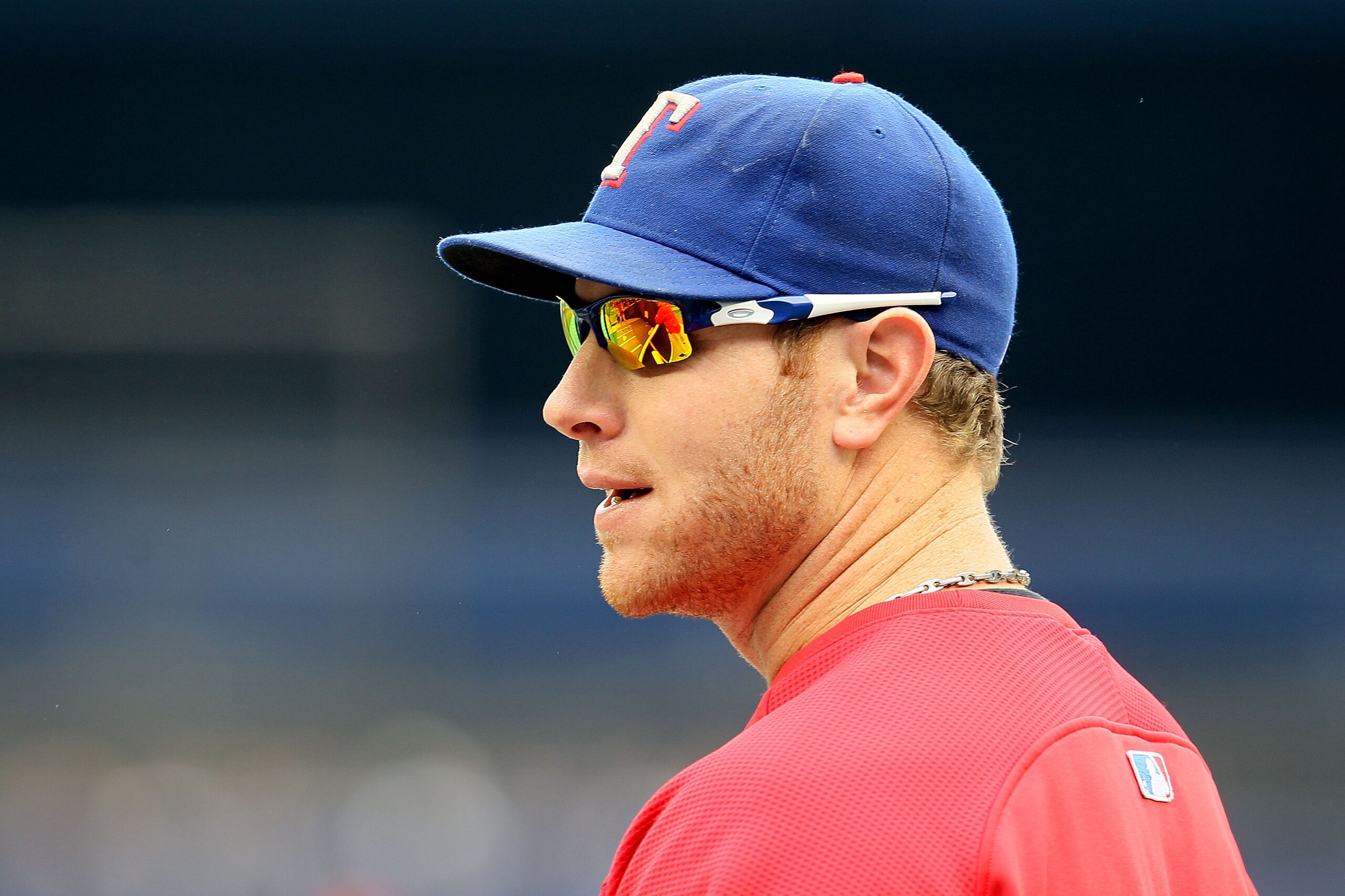 NEW YORK - OCTOBER 20:  Josh Hamilton #32 of the Texas Rangers looks on prior to playing in Game Five of the ALCS during the 2010 MLB Playoffs at Yankee Stadium on October 20, 2010 in the Bronx borough of New York City.  (Photo by Jim McIsaac/Getty Images