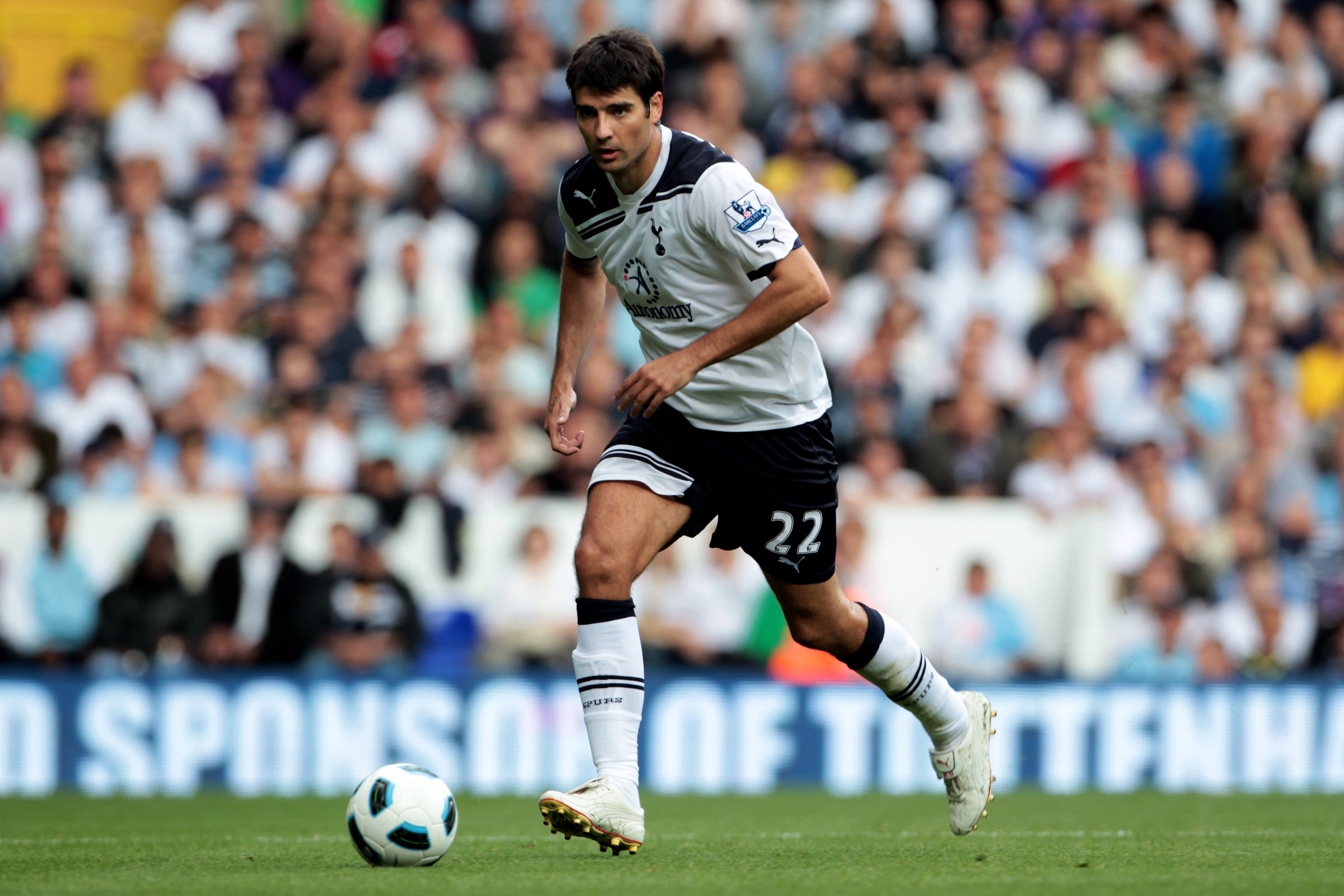 LONDON, ENGLAND - AUGUST 14:  Vedran Corluka of Tottenham in action during the Barclays Premier League match between Tottenham Hotspur and Manchester City at White Hart Lane on August 14, 2010 in London, England.  (Photo by Phil Cole/Getty Images)