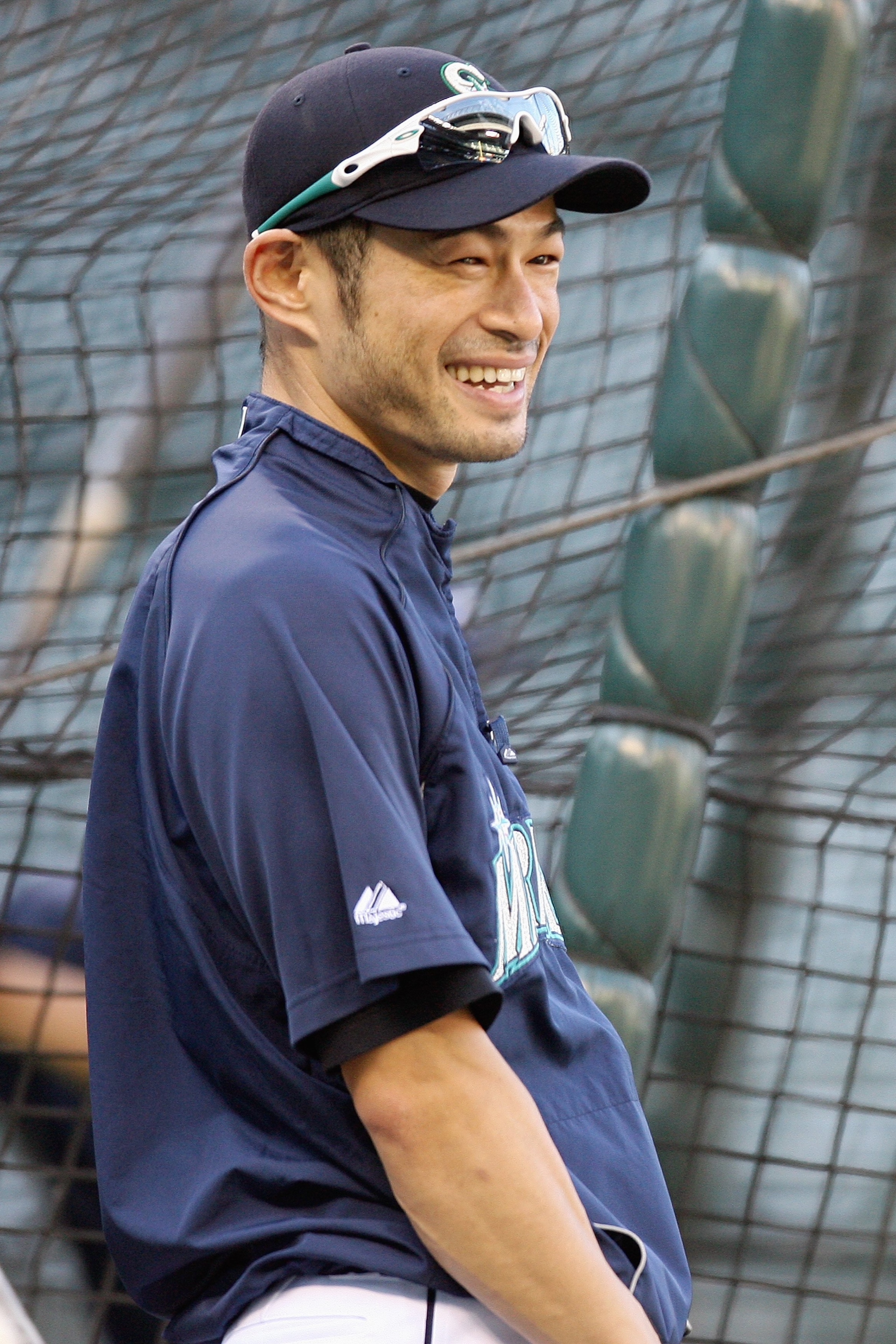 SEATTLE - SEPTEMBER 18:  Ichiro Suzuki #51of the Seattle Mariners laughs during practice before the game against the New York Yankees on September 18, 2009 at Safeco Field in Seattle, Washington. (Photo by Otto Greule Jr/Getty Images)