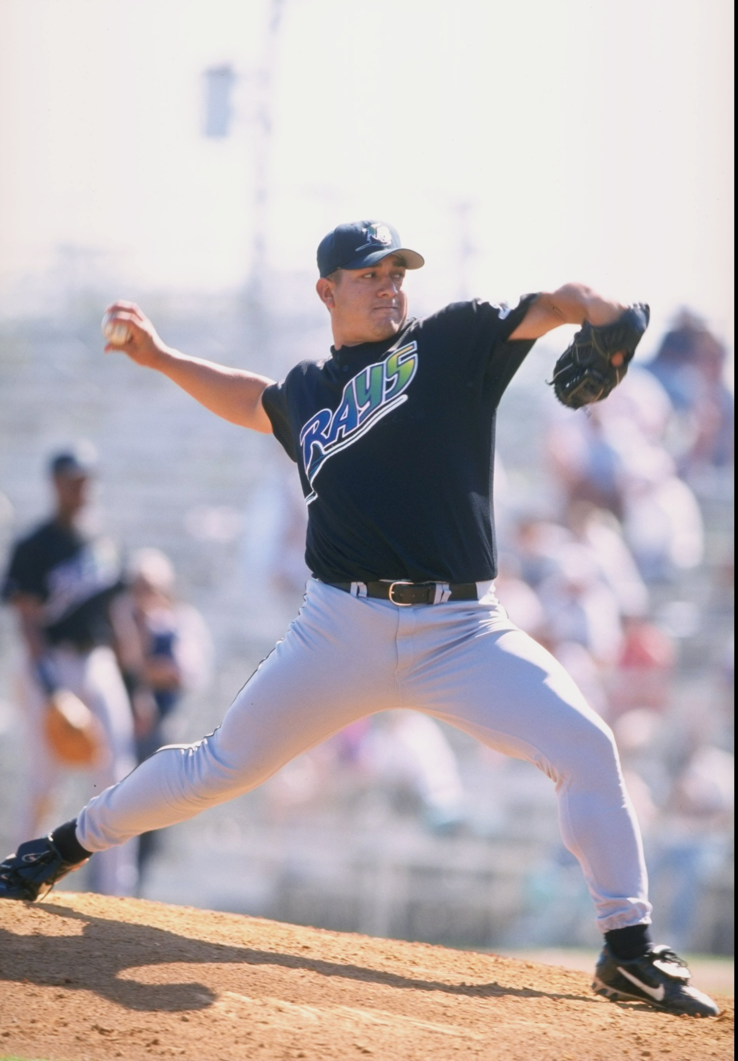 24 Mar 1998:  Pitcher Albie Lopez of the Tampa Bay Devil Rays in action during a spring training game against the Toronto Blue Jays at the Dunedin Stadium in Dunedin, Florida. The Blue Jays defeated the Devil Rays 8-6. Mandatory Credit: David Seelig  /All