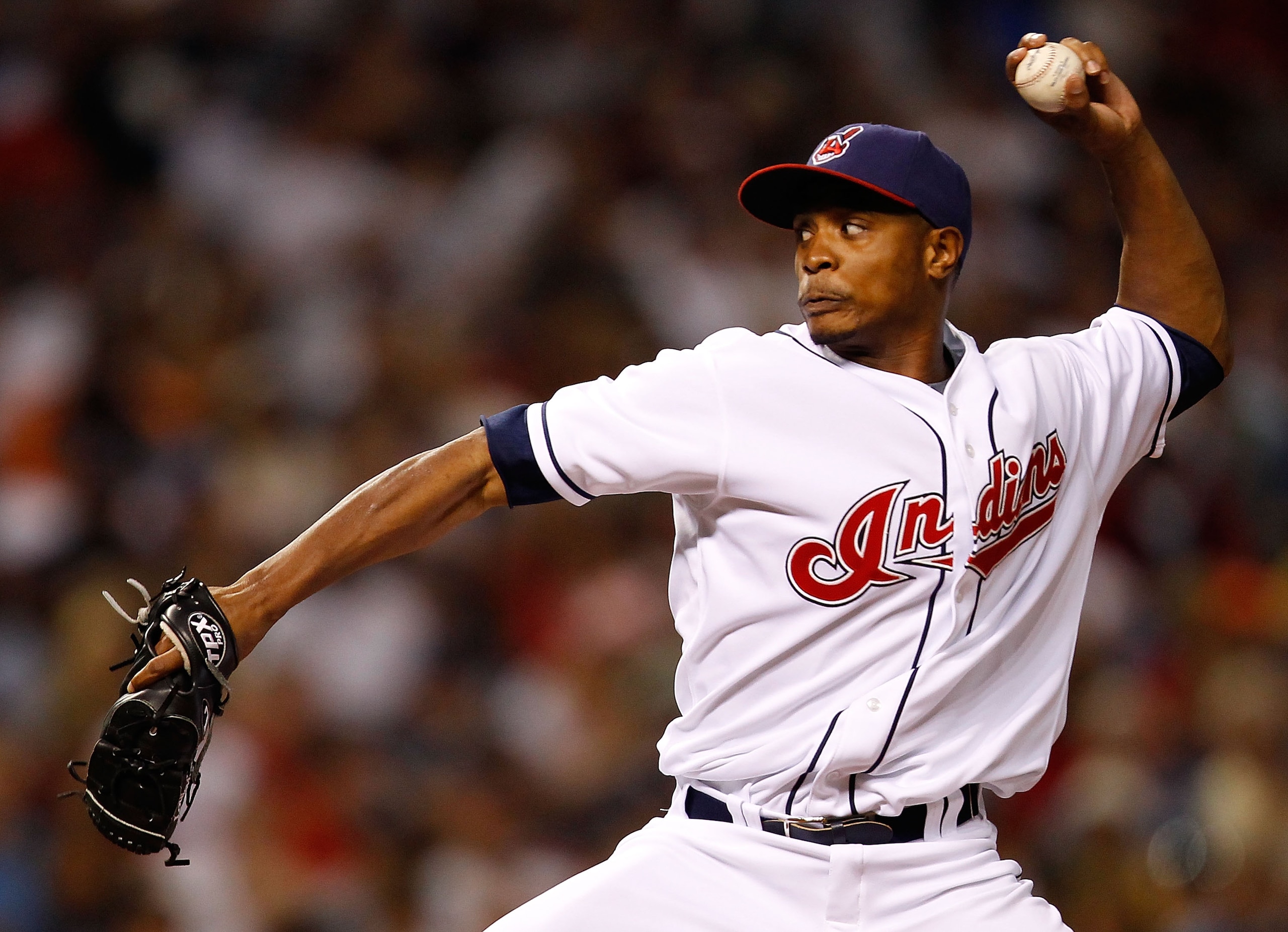 CLEVELAND - JULY 29:  Tony Sipp #46 of the Cleveland Indians pitches against the New York Yankees during the game on July 29, 2010 at Progressive Field in Cleveland, Ohio.  (Photo by Jared Wickerham/Getty Images)