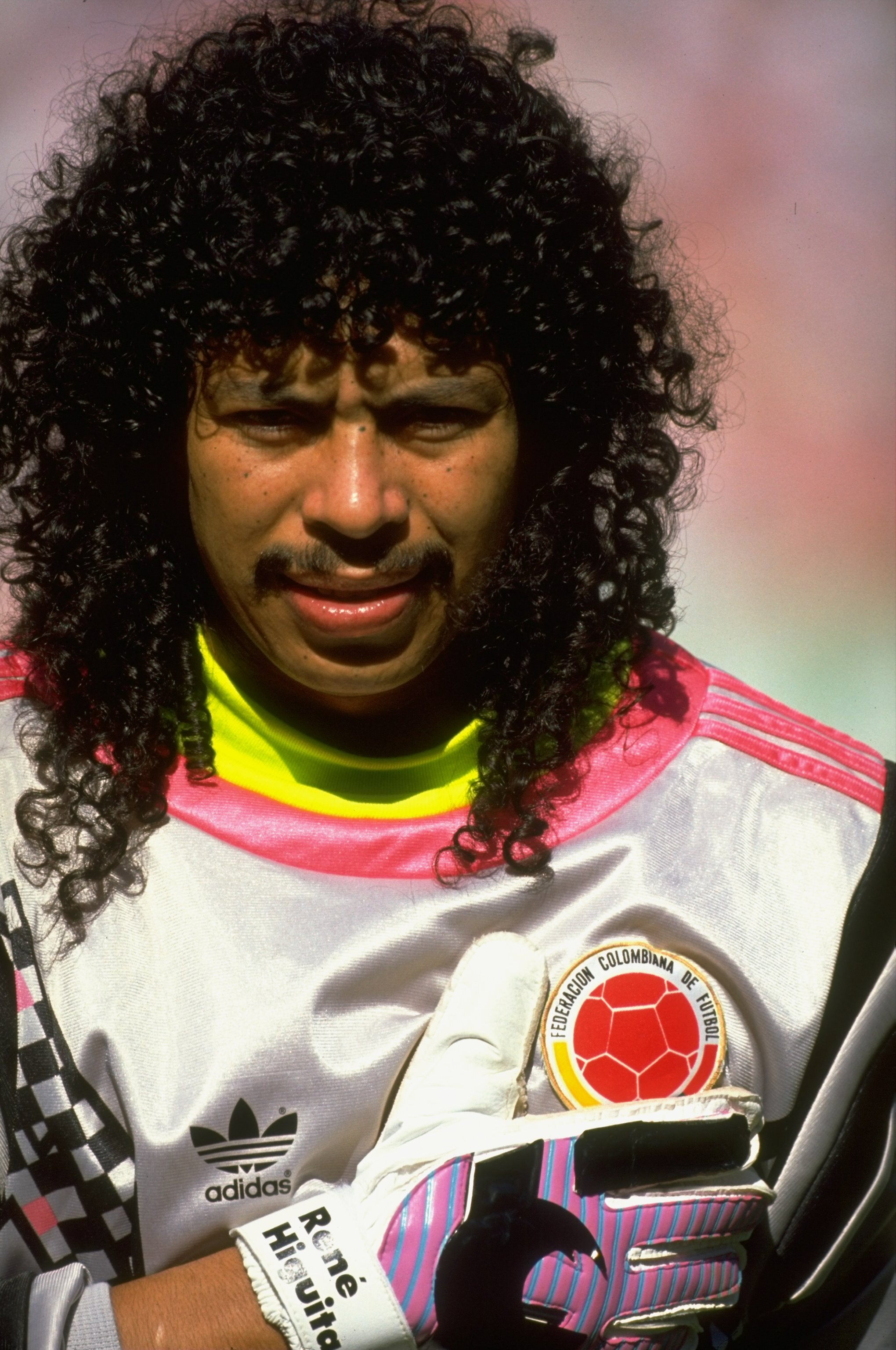 23 Jun 1990:  Portrait of Rene Higuita of Columbia during the World Cup Second Round match against Cameroon at the San Paolo Stadium in Naples, Italy. Cameroon won the match 2-1. \ Mandatory Credit: David Cannon /Allsport