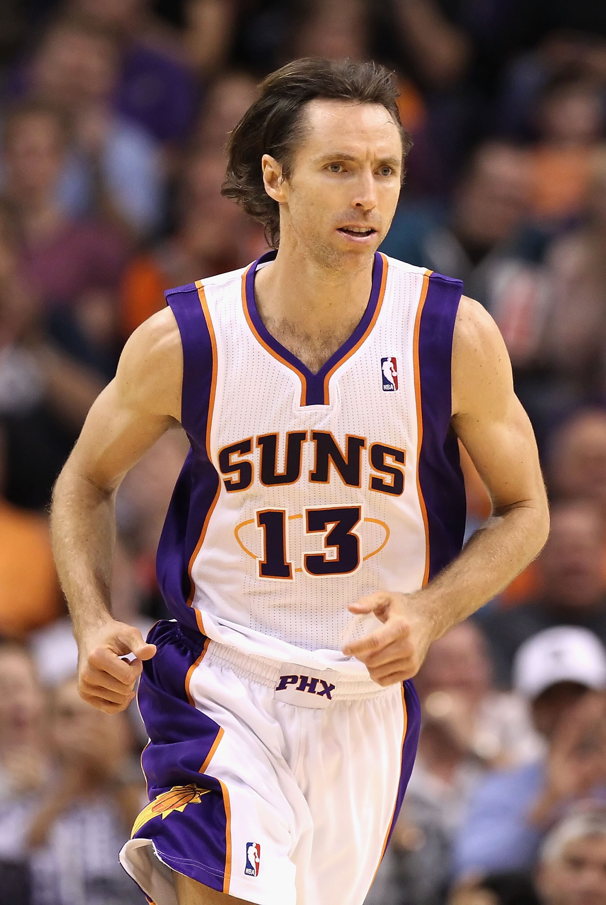 PHOENIX, AZ - MARCH 27:  Steve Nash #13 of the Phoenix Suns during the NBA game against the Dallas Mavericks at US Airways Center on March 27, 2011 in Phoenix, Arizona.  The Mavericks defeated the Suns 91-83.  NOTE TO USER: User expressly acknowledges and