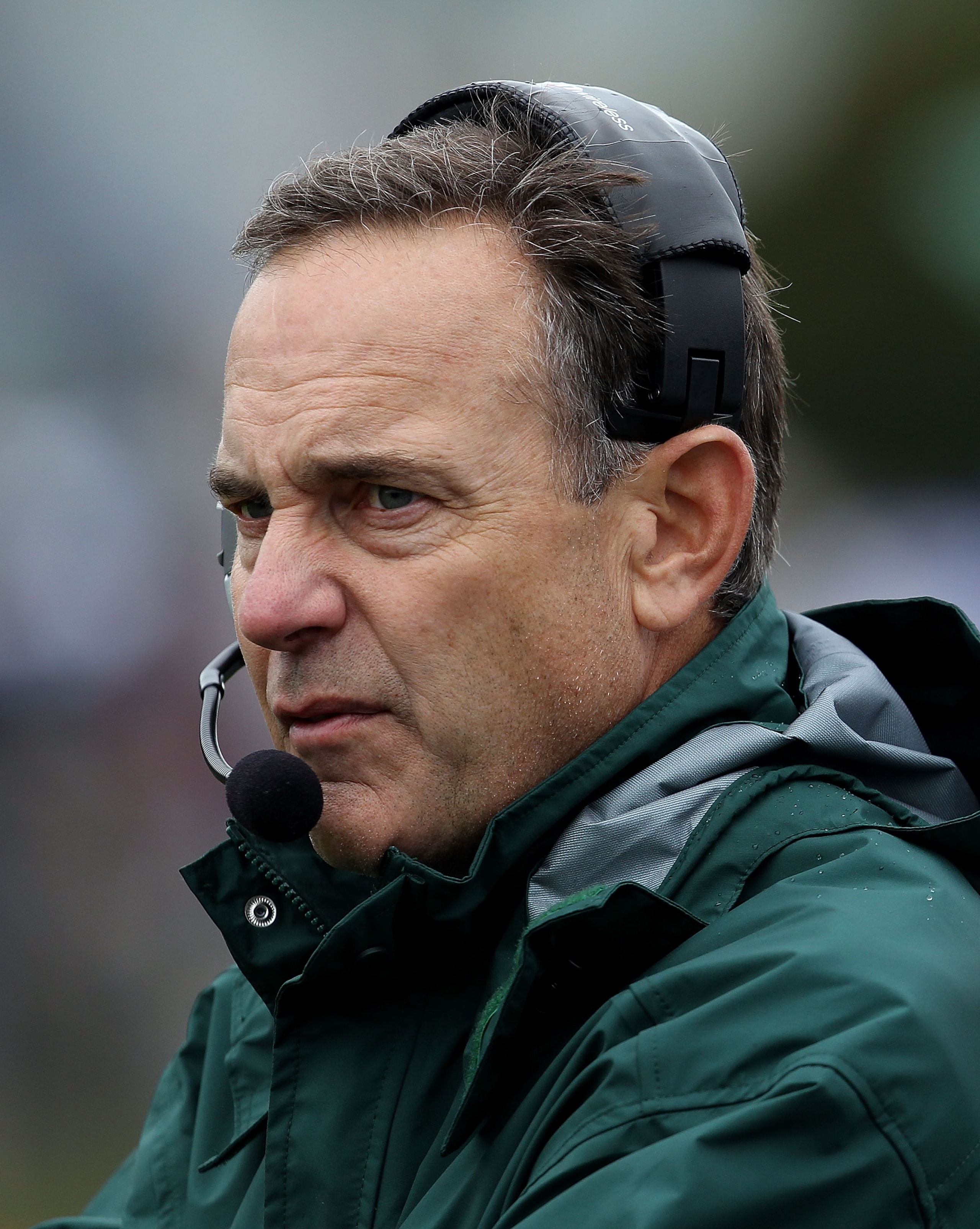 EVANSTON, IL - OCTOBER 23: Head coach Mark Dantonio of the Michigan State Spartans returned to the sidelines for a game against the Northwestern Wildcats at Ryan Field on October 23, 2010 in Evanston, Illinois. (Photo by Jonathan Daniel/Getty Images)