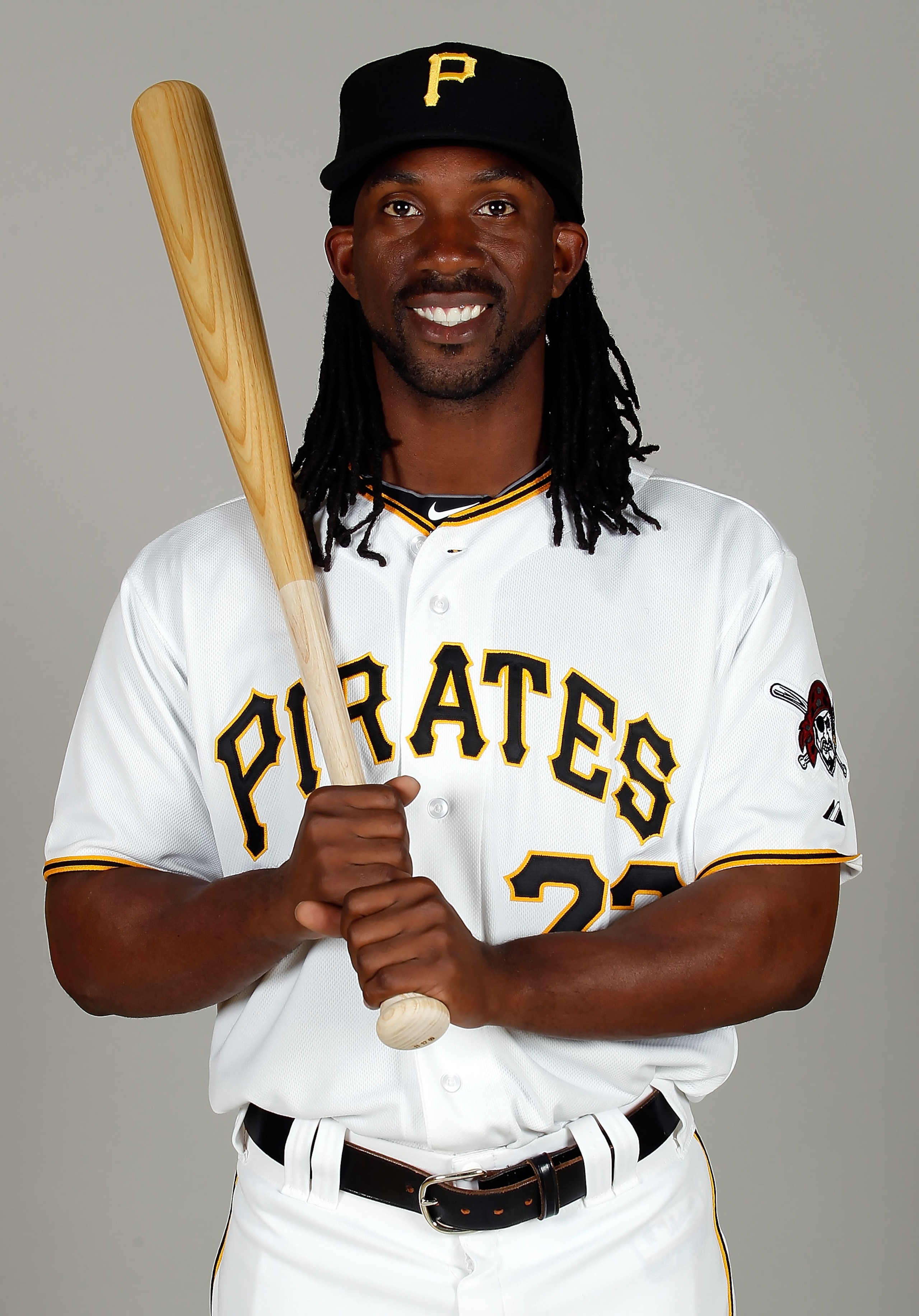 BRADENTON, FL - FEBRUARY 20:  Outfielder Andrew McCutchen #22 of the Pittsburgh Pirates poses for a photo during photo day at Pirate City on February 20, 2011 in Bradenton, Florida.  (Photo by J. Meric/Getty Images)