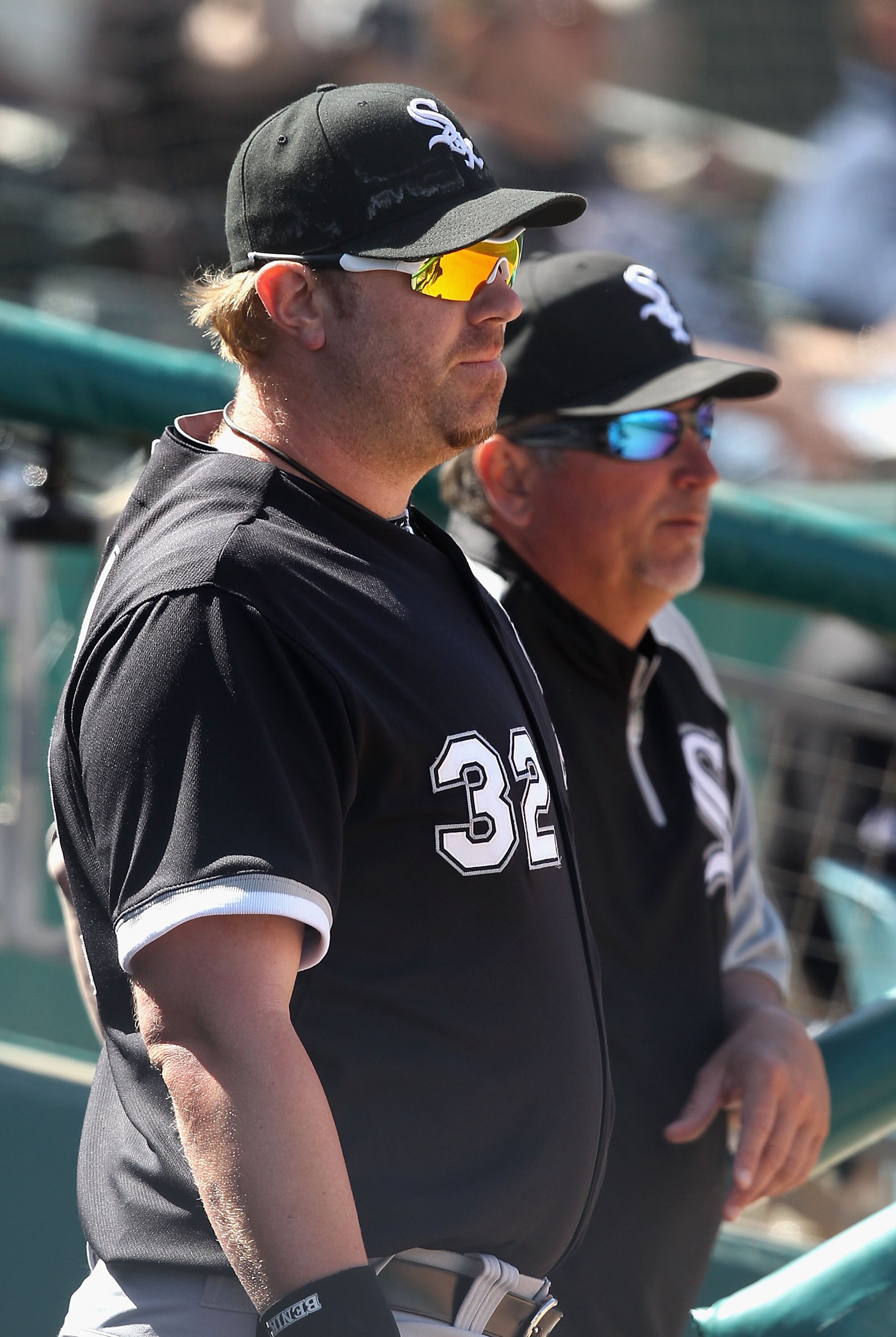 TUCSON, AZ - MARCH 07:  Adam Dunn #32 of the Chicago White Sox during the spring training game against the Arizona Diamondbacks at Kino Veterans Memorial Stadium on March 7, 2011 in Tucson, Arizona.  (Photo by Christian Petersen/Getty Images)