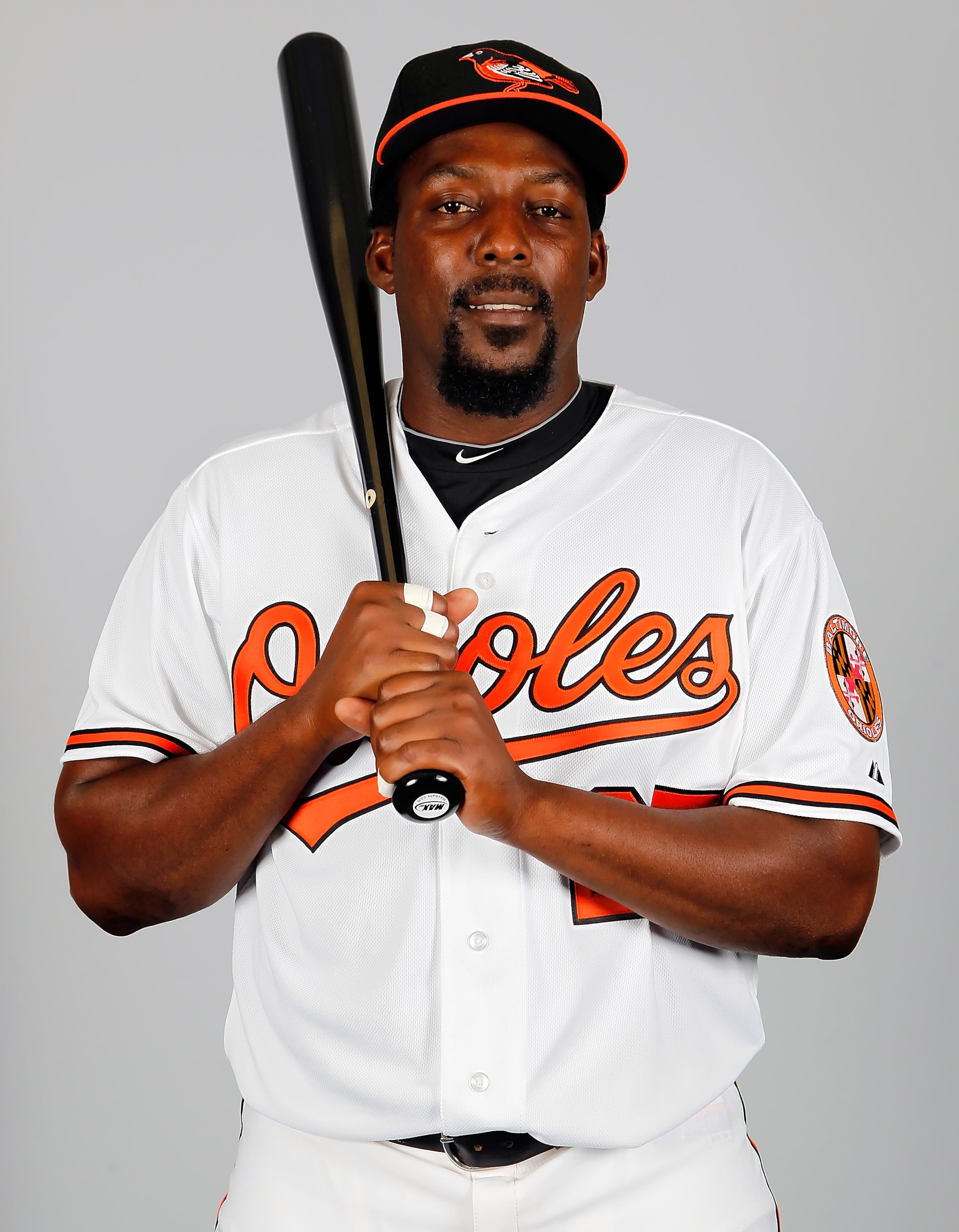 SARASOTA, FL - FEBRUARY 26:  Designated hitter Vladimir Guerrero #27 of the Baltimore Orioles poses for a photo during photo day at Ed Smith Stadium on February 26, 2011 in Sarasota, Florida.  (Photo by J. Meric/Getty Images)