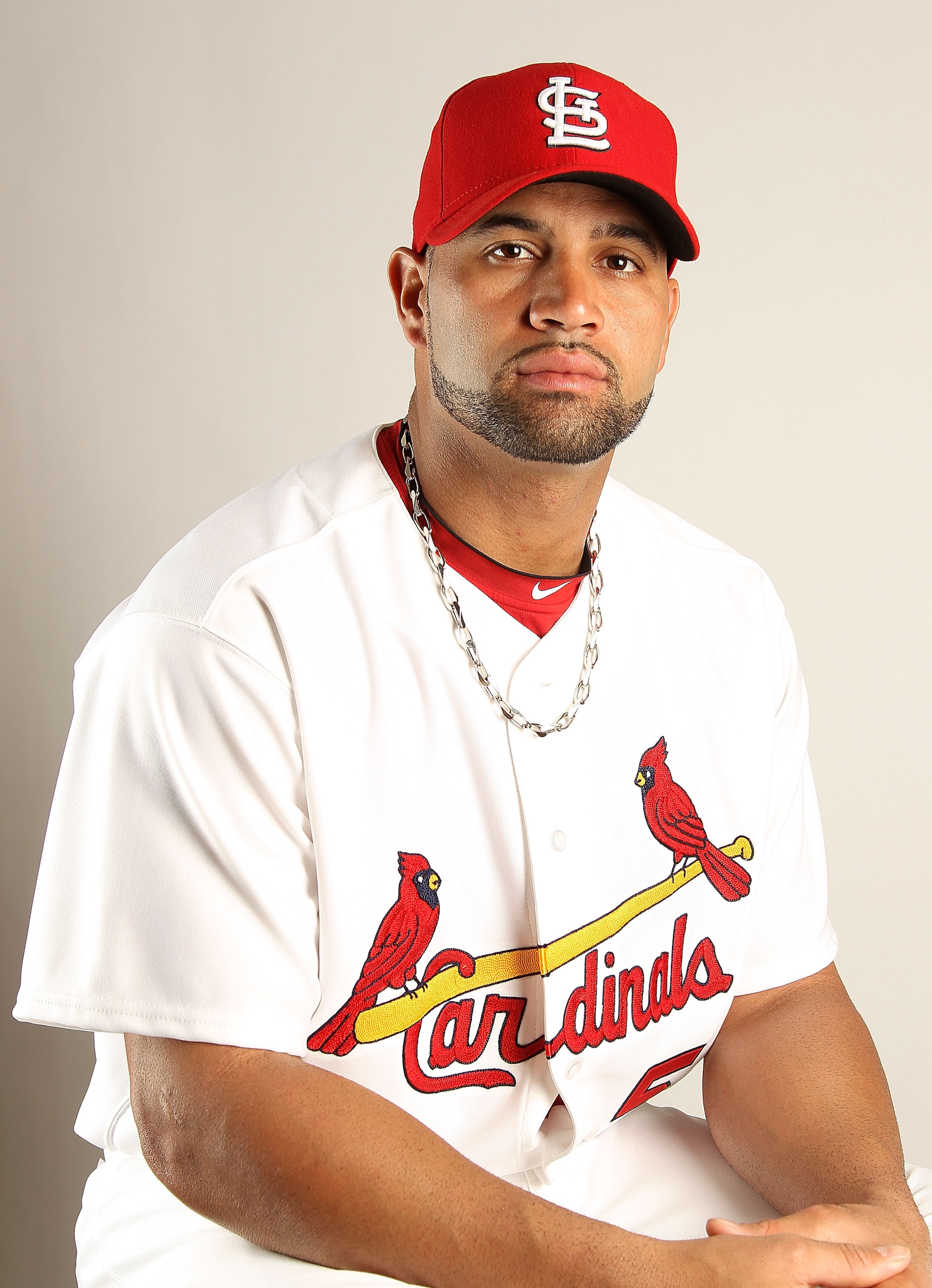 JUPITER, FL - FEBRUARY 24:  Albert Pujols #5 of the St. Louis Cardinals poses for a portrait during Photo Day at Roger Dean Stadium on February 24, 2011 in Jupiter, Florida.  (Photo by Mike Ehrmann/Getty Images)